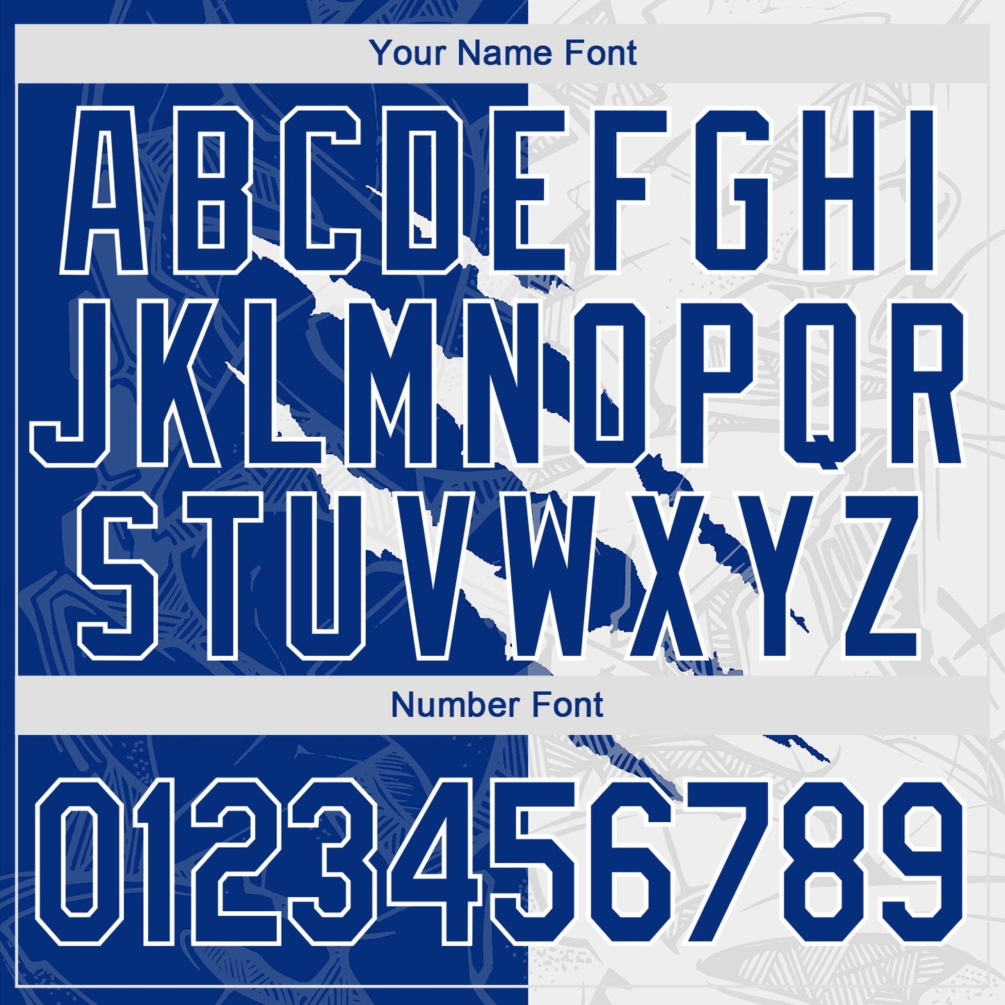 Custom Graffiti Pattern Royal-White 3D Scratch Authentic Baseball Jersey - Sky-Custom