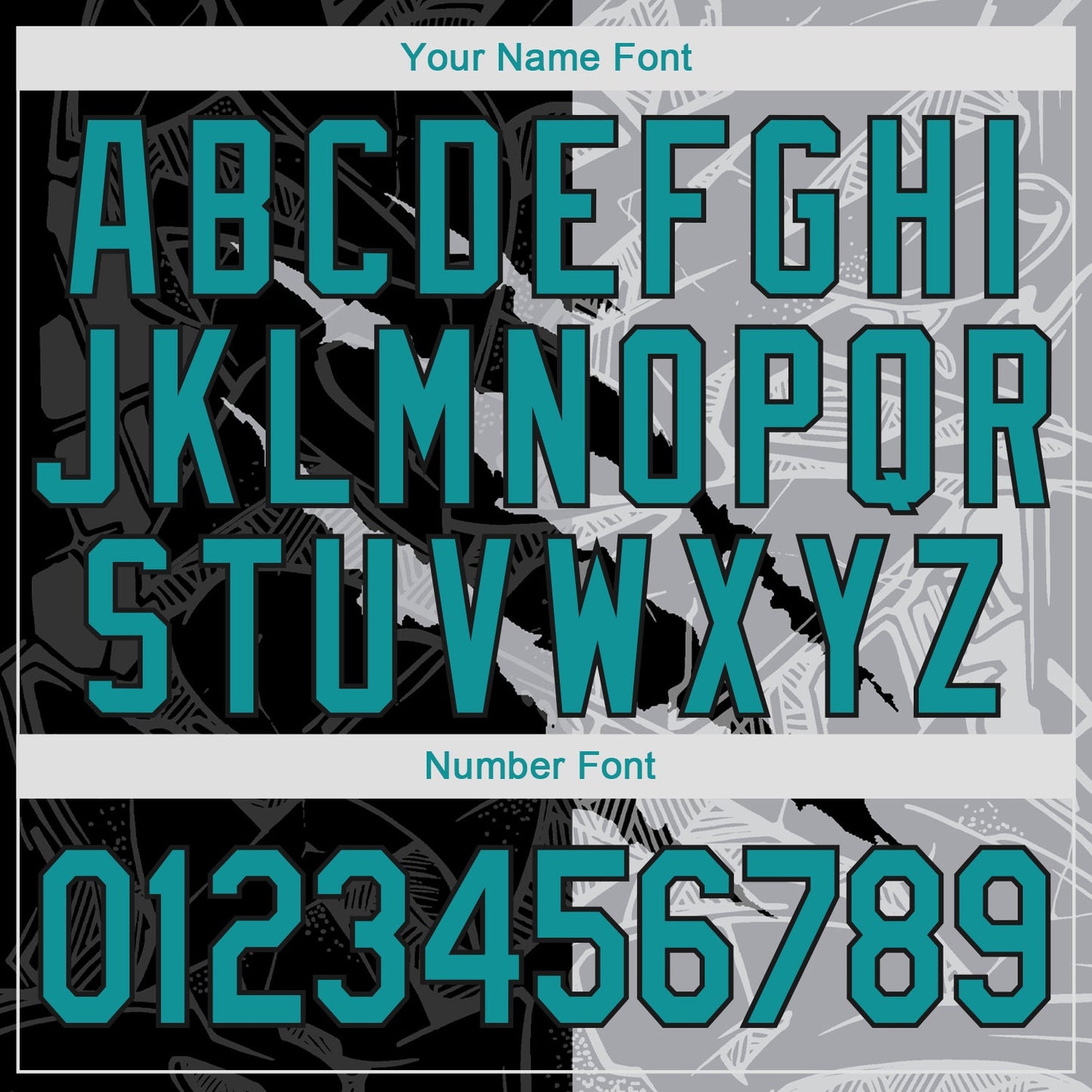 Custom Graffiti Pattern Teal Gray-Black 3D Scratch Authentic Baseball Jersey - Sky-Custom
