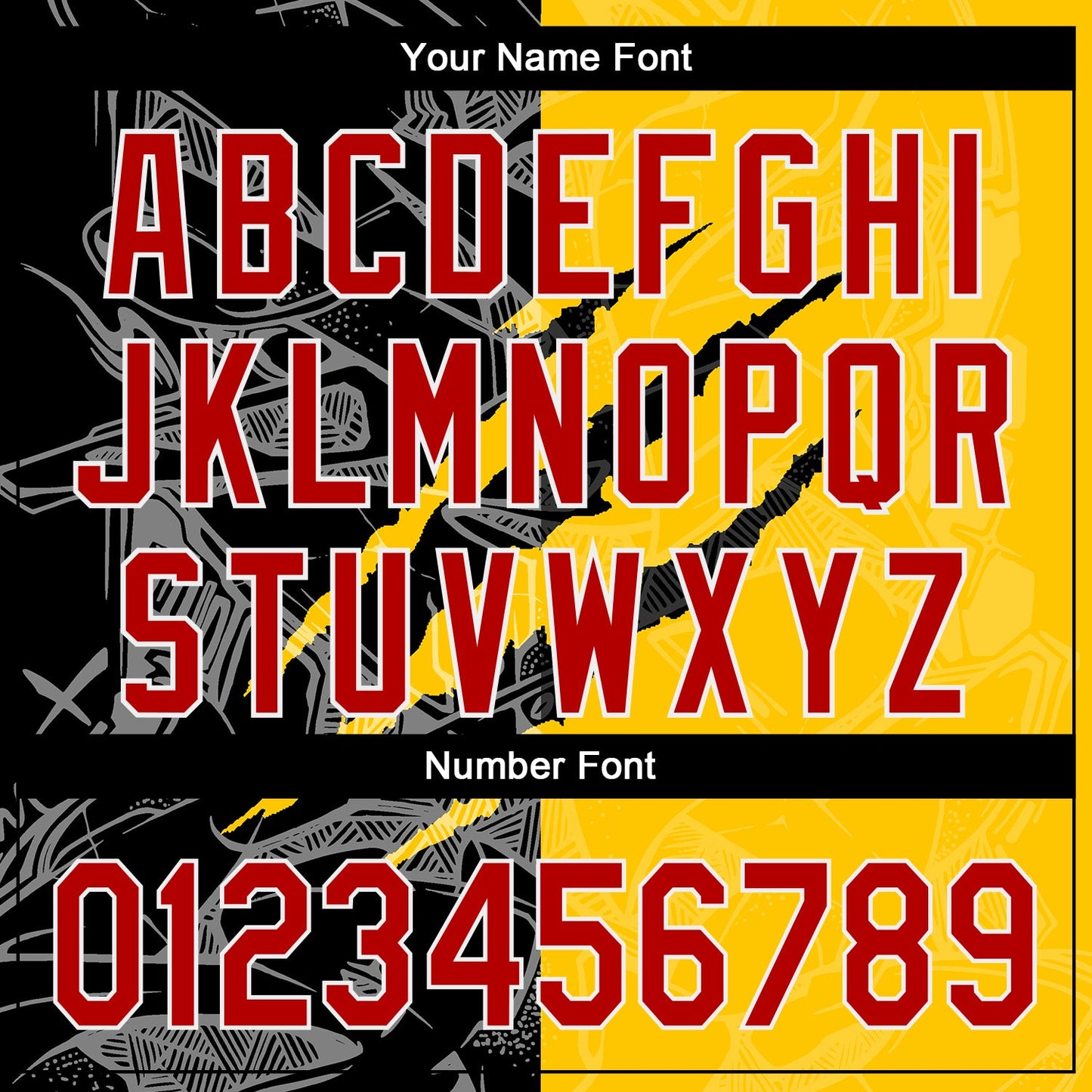 Custom Graffiti Pattern Red Yellow-Black 3D Scratch Authentic Baseball Jersey - Sky-Custom