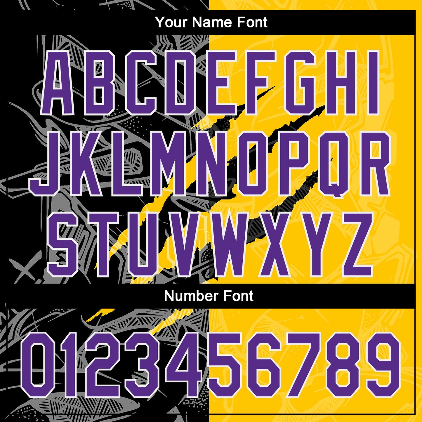 Custom Graffiti Pattern Purple Yellow-Black 3D Scratch Authentic Baseball Jersey - Sky-Custom
