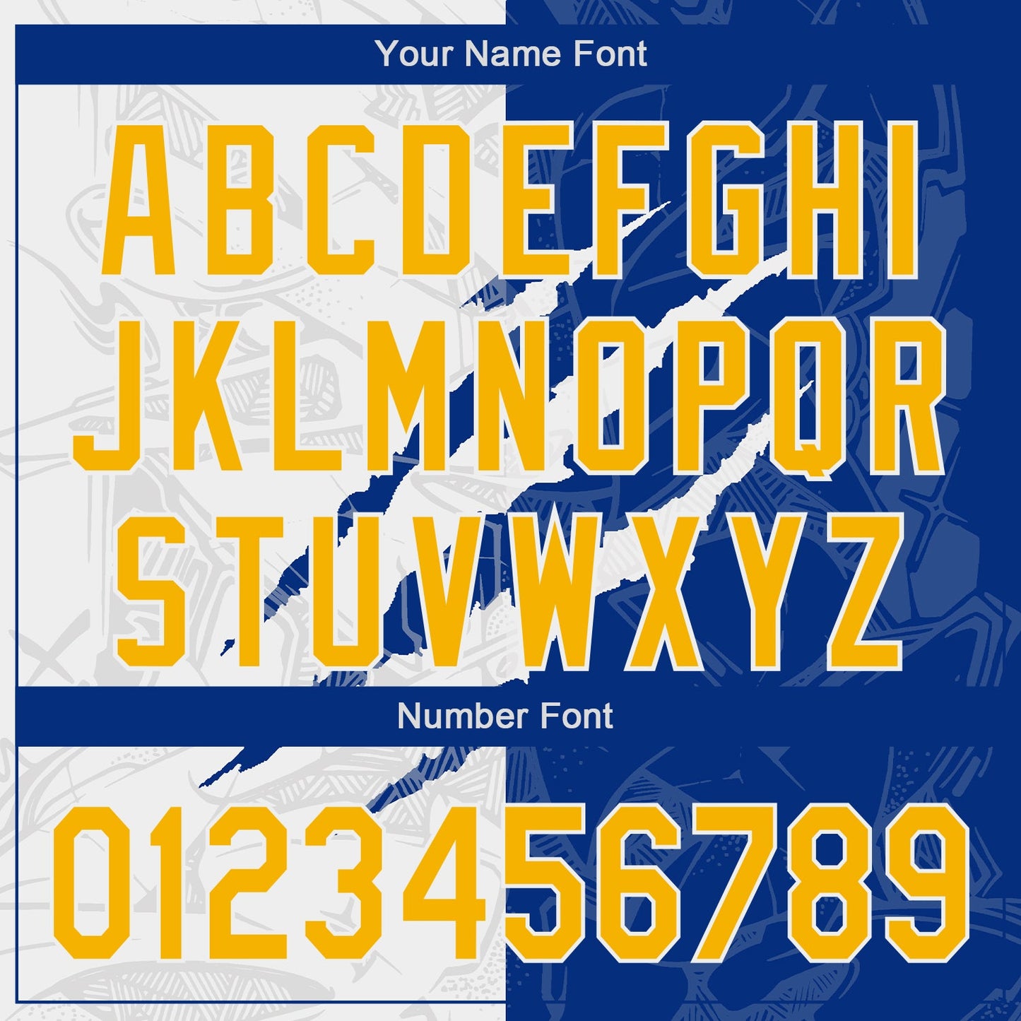 Custom Graffiti Pattern Yellow-Royal 3D Scratch Authentic Baseball Jersey - Sky-Custom