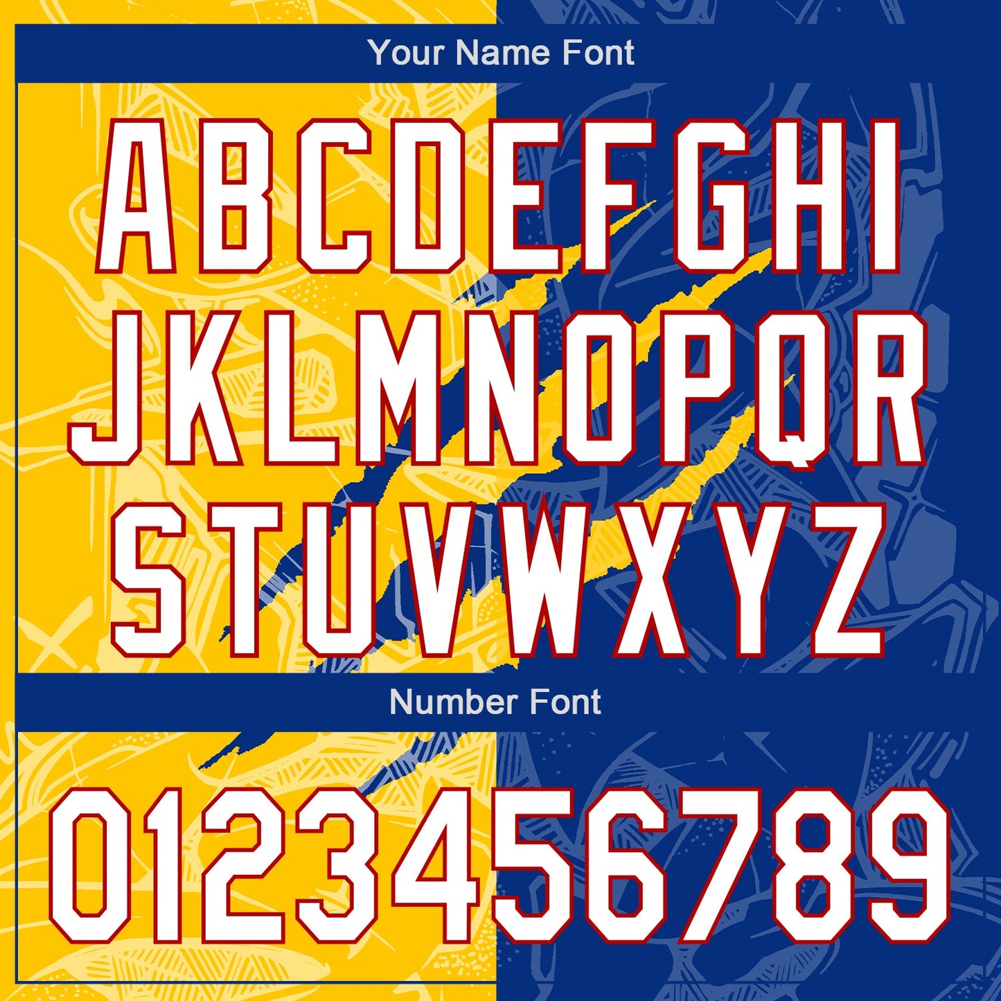 Custom Graffiti Pattern White Royal Yellow-Red 3D Scratch Authentic Baseball Jersey - Sky-Custom