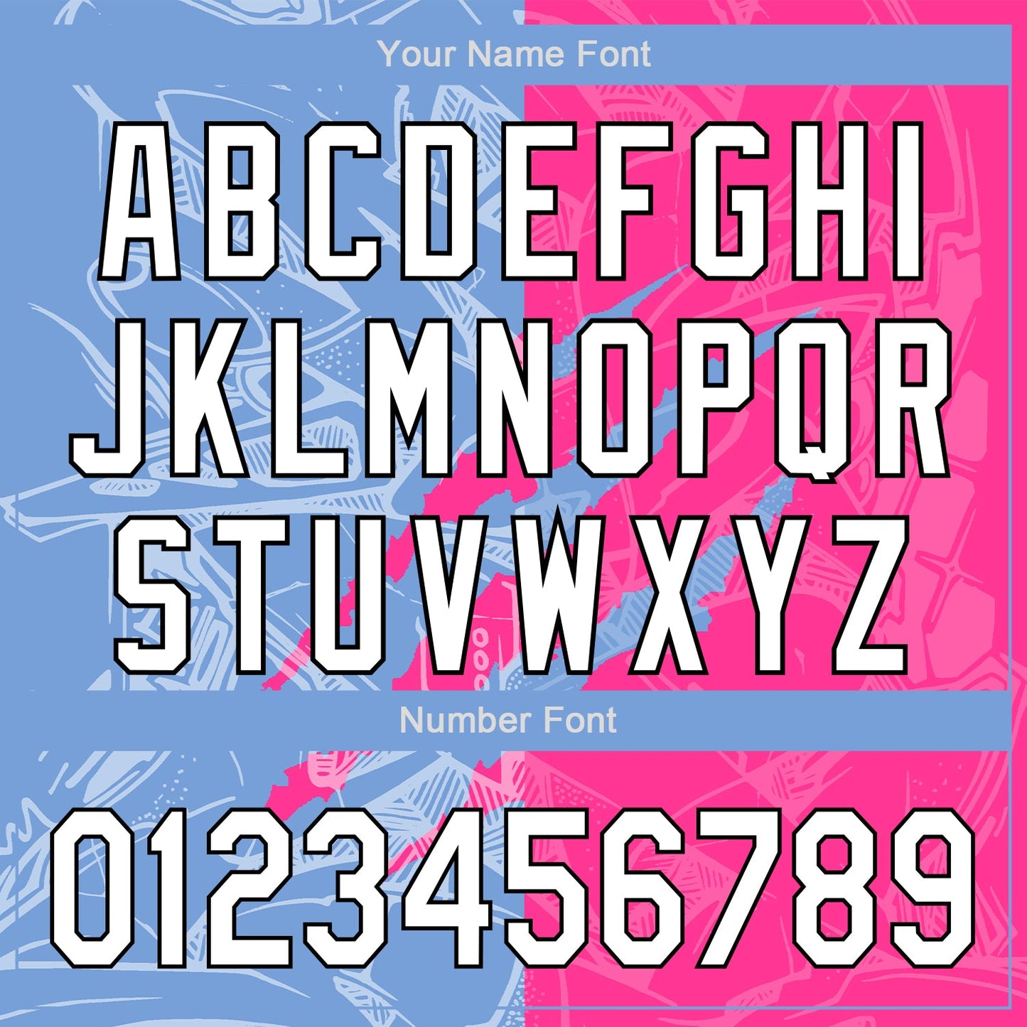 Custom Graffiti Pattern White Pink Light Blue-Black 3D Scratch Authentic Baseball Jersey - Sky-Custom