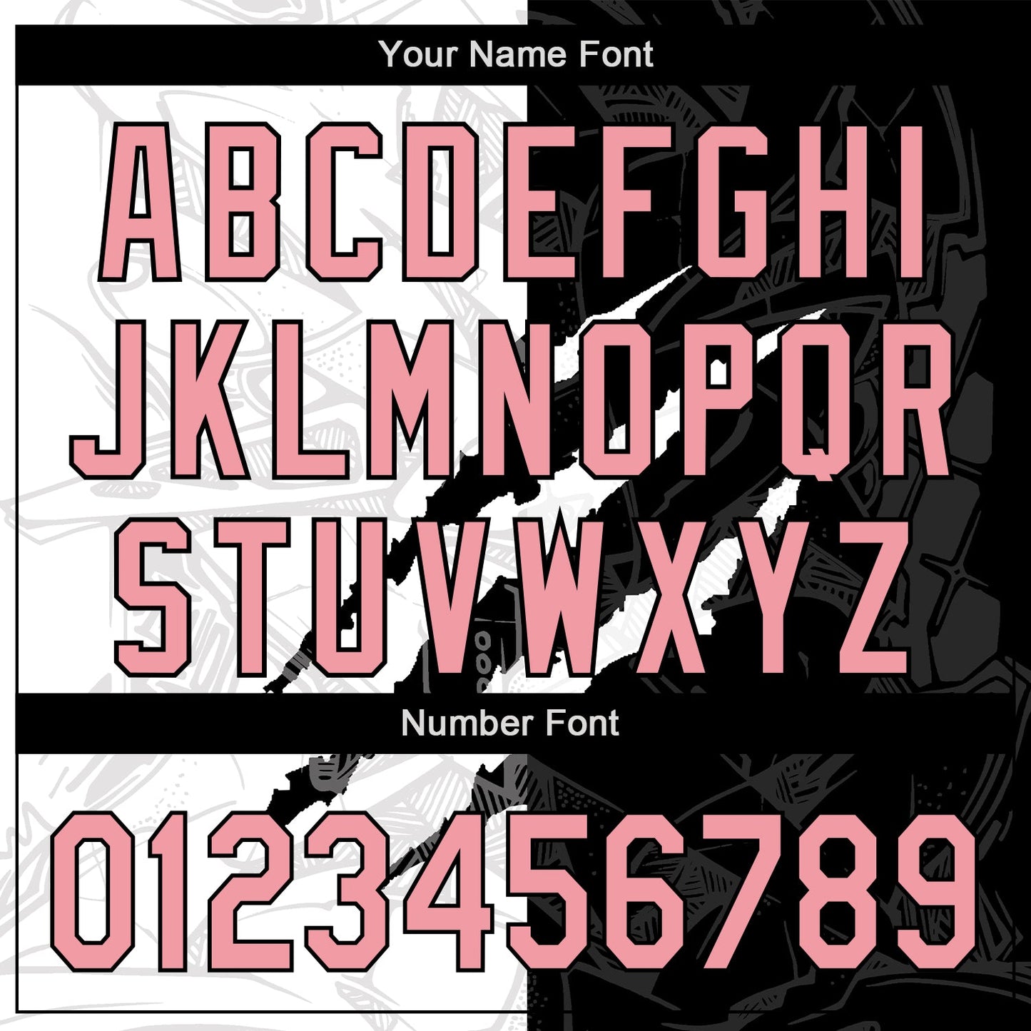 Custom Graffiti Pattern Medium Pink-Black 3D Scratch Authentic Baseball Jersey - Sky-Custom