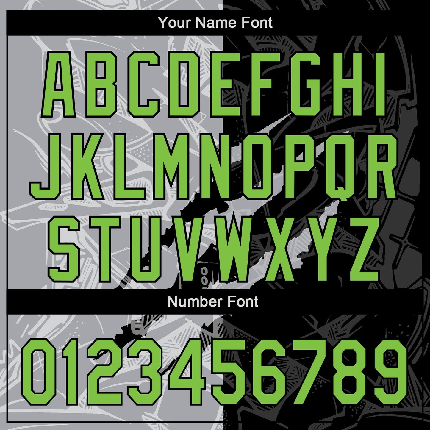 Custom Graffiti Pattern Neon Green Black-Gray 3D Scratch Authentic Baseball Jersey - Sky-Custom