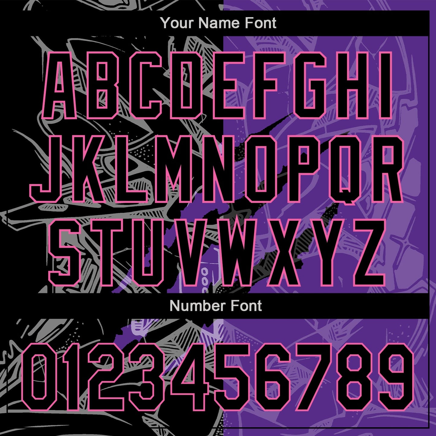 Custom Graffiti Pattern Black Purple-Pink 3D Scratch Authentic Baseball Jersey - Sky-Custom