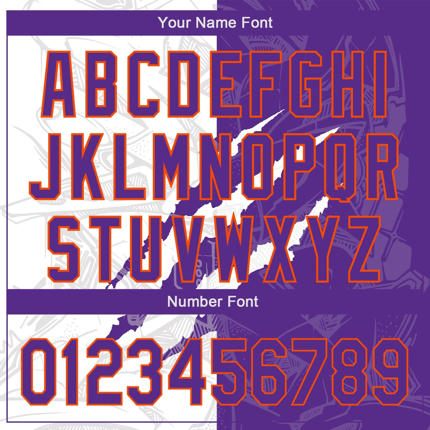 Custom Graffiti Pattern Purple-Orange 3D Scratch Authentic Baseball Jersey - Sky-Custom
