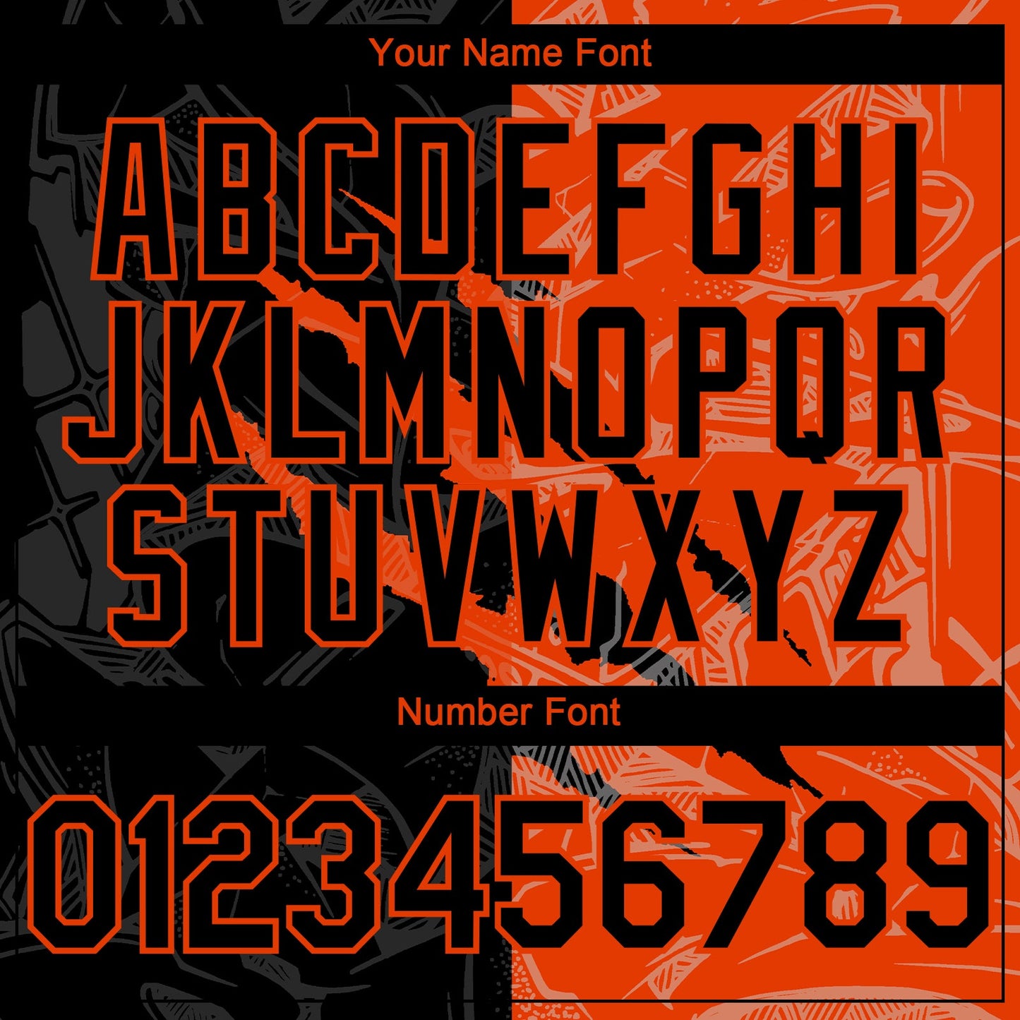 Custom Graffiti Pattern Black-Orange 3D Scratch Authentic Baseball Jersey - Sky-Custom