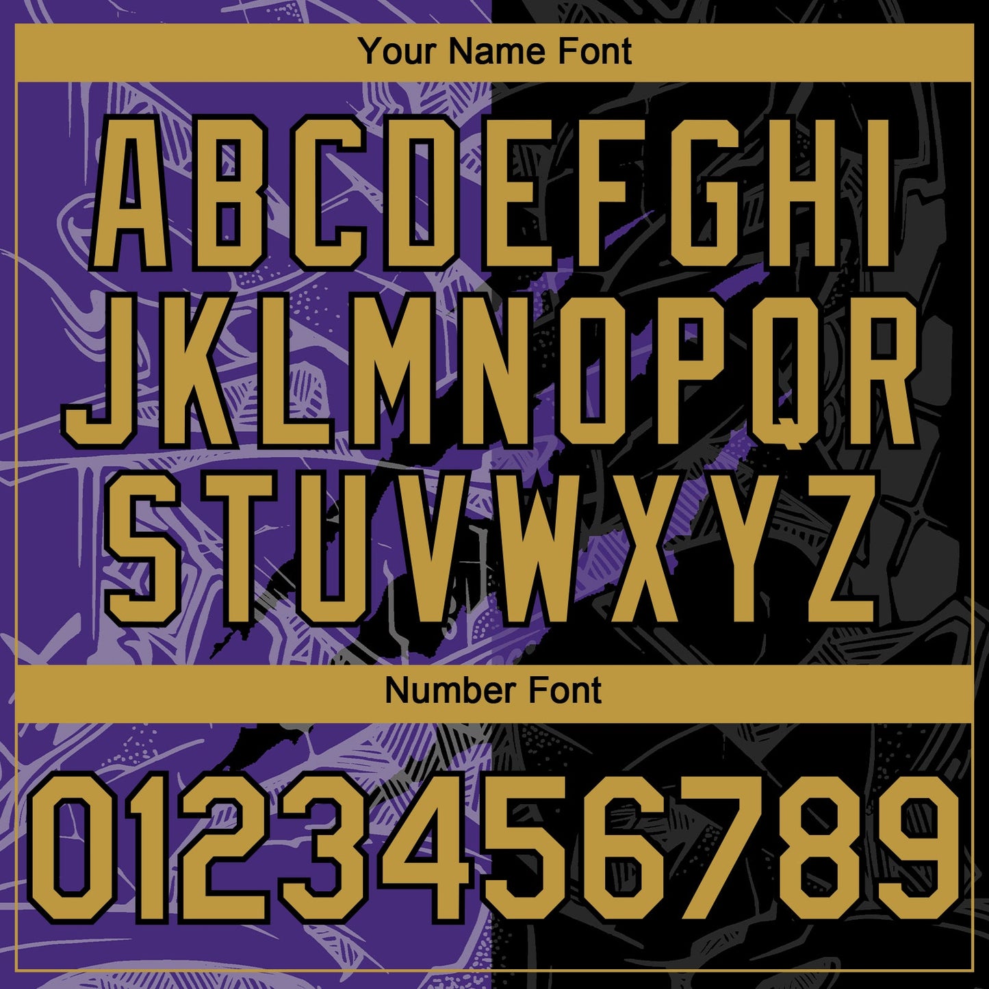 Custom Graffiti Pattern Old Gold Black-Purple 3D Scratch Authentic Baseball Jersey - Sky-Custom