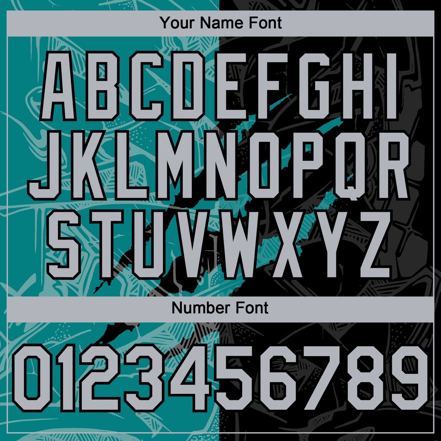 Custom Graffiti Pattern Gray Black-Teal 3D Scratch Authentic Baseball Jersey - Sky-Custom