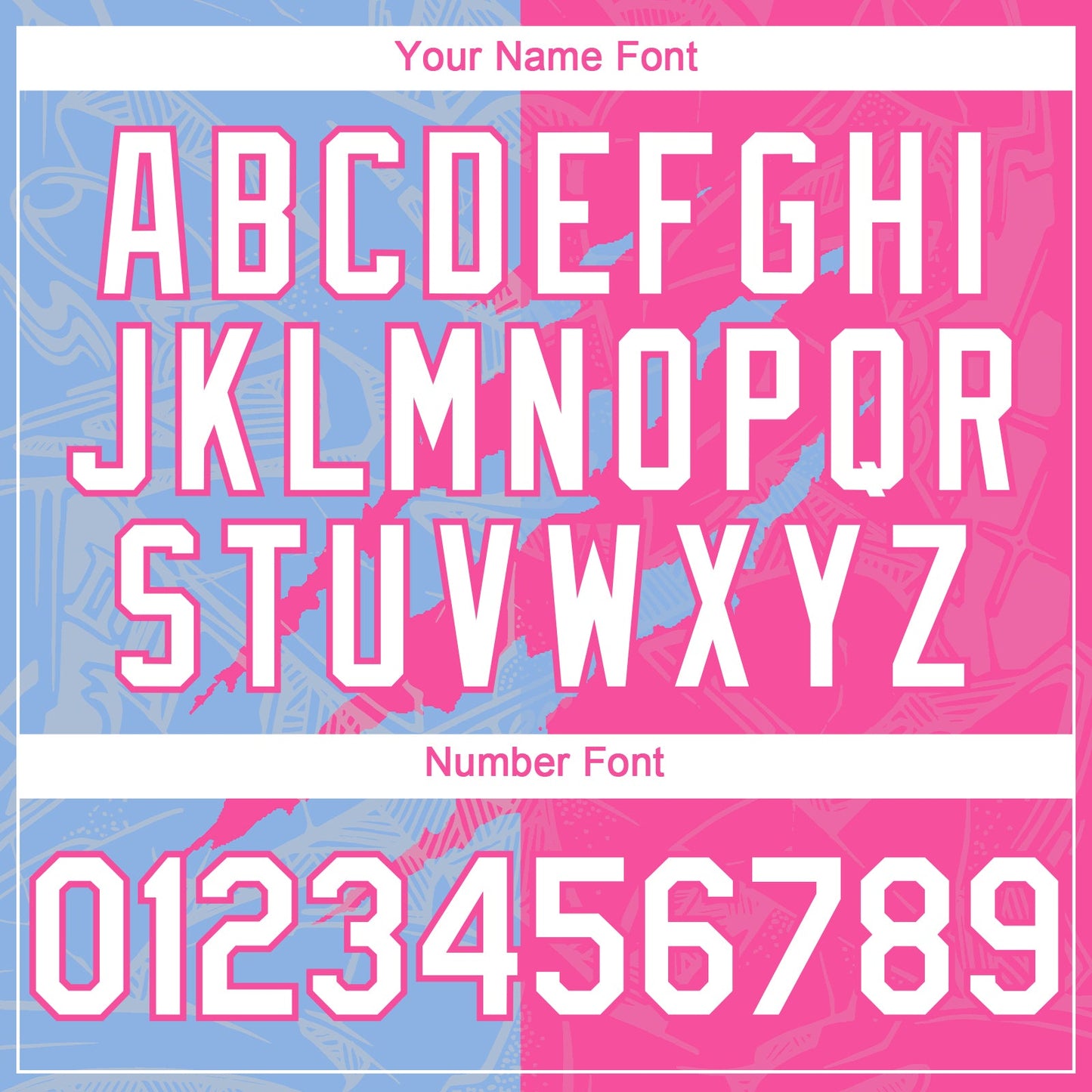 Custom Graffiti Pattern White Pink-Light Blue 3D Scratch Authentic Baseball Jersey - Sky-Custom