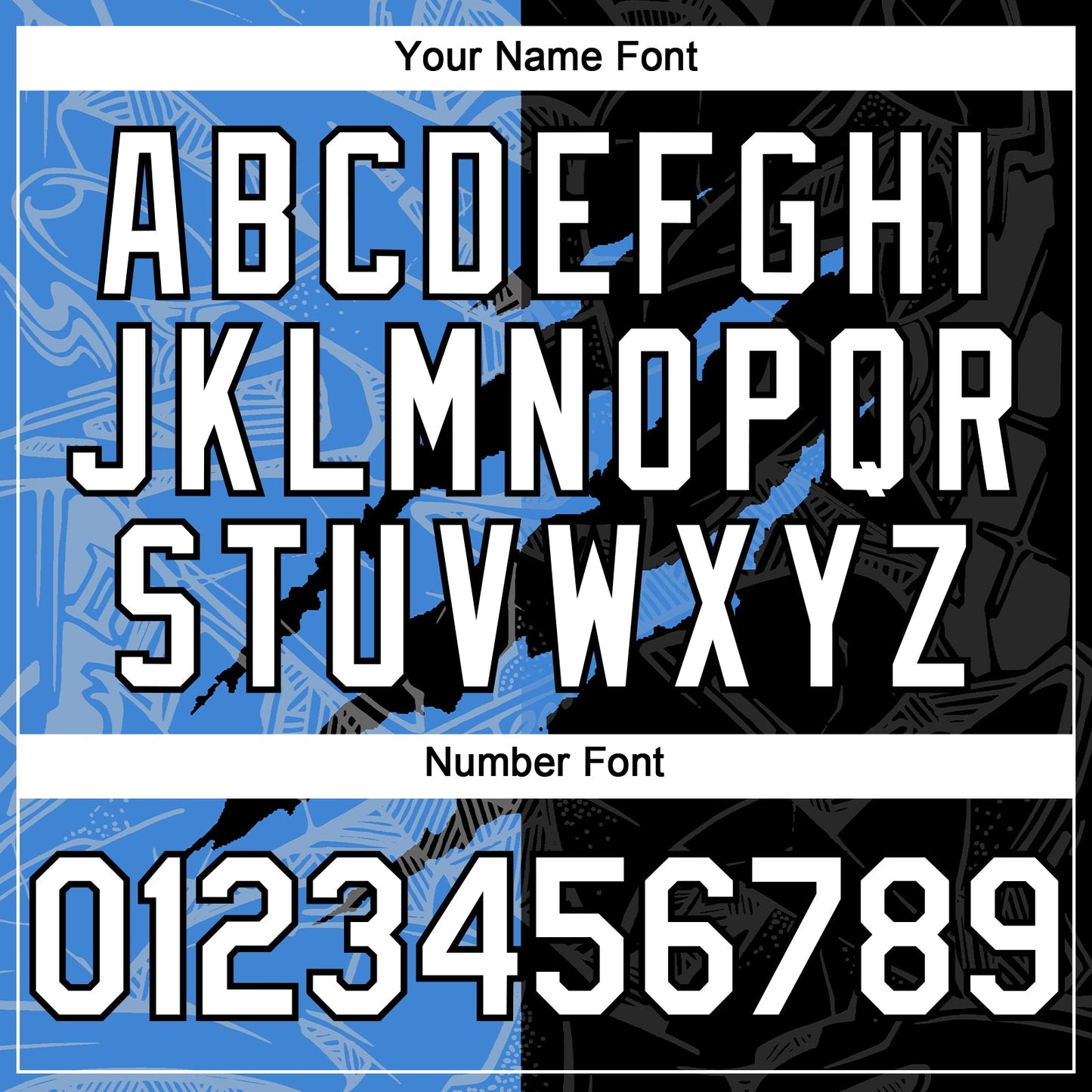 Custom Graffiti Pattern White Black-Electric Blue 3D Scratch Authentic Baseball Jersey - Sky-Custom