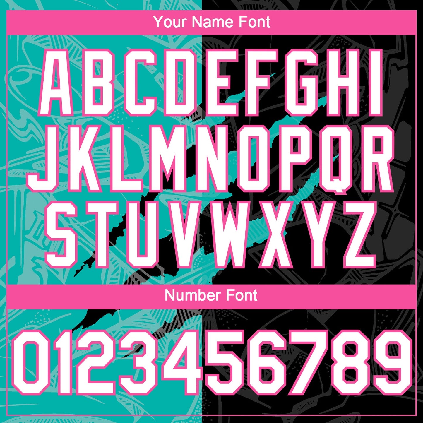 Custom Graffiti Pattern White Black Aqua-Pink 3D Scratch Authentic Baseball Jersey - Sky-Custom