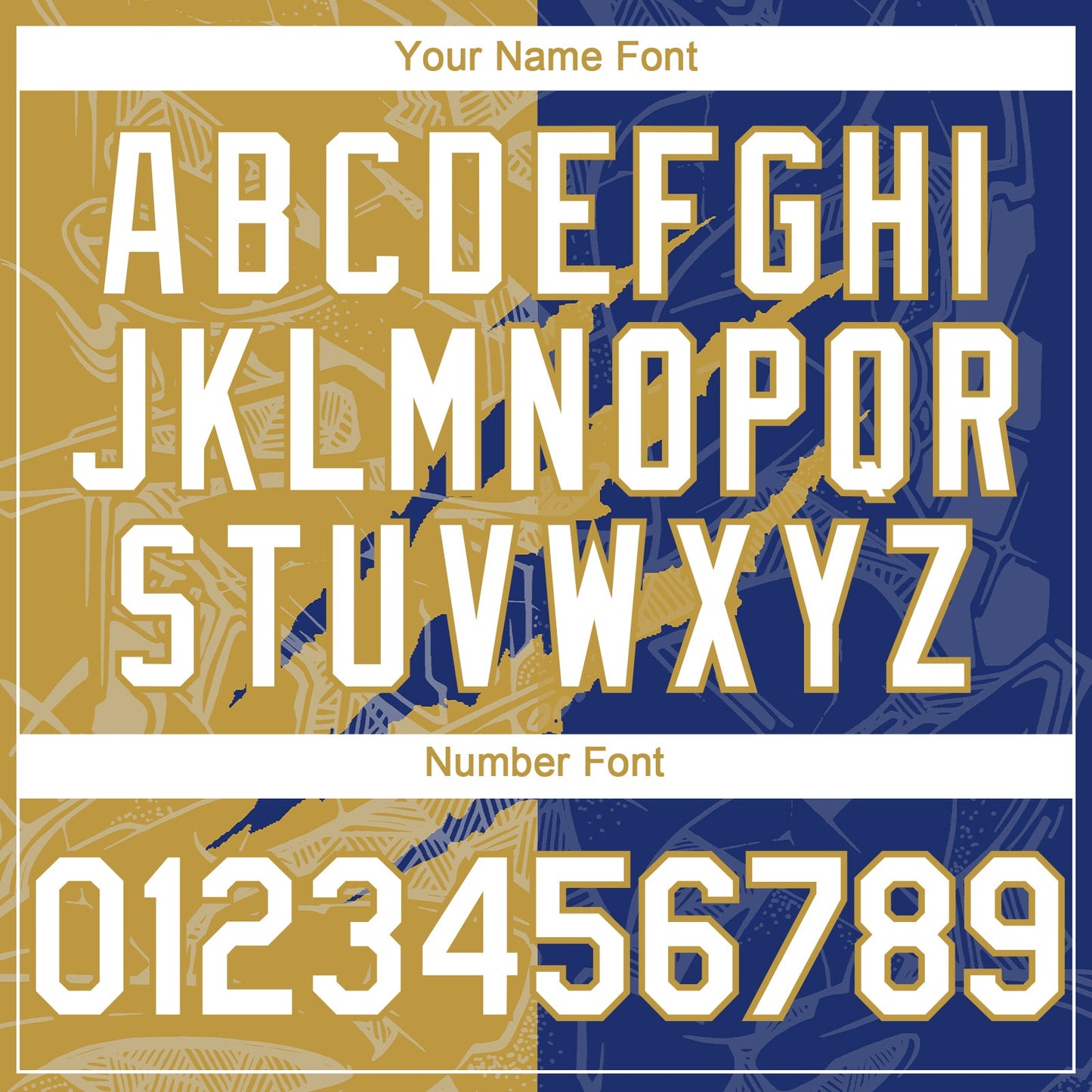 Custom Graffiti Pattern White Royal-Old Gold 3D Scratch Authentic Baseball Jersey - Sky-Custom