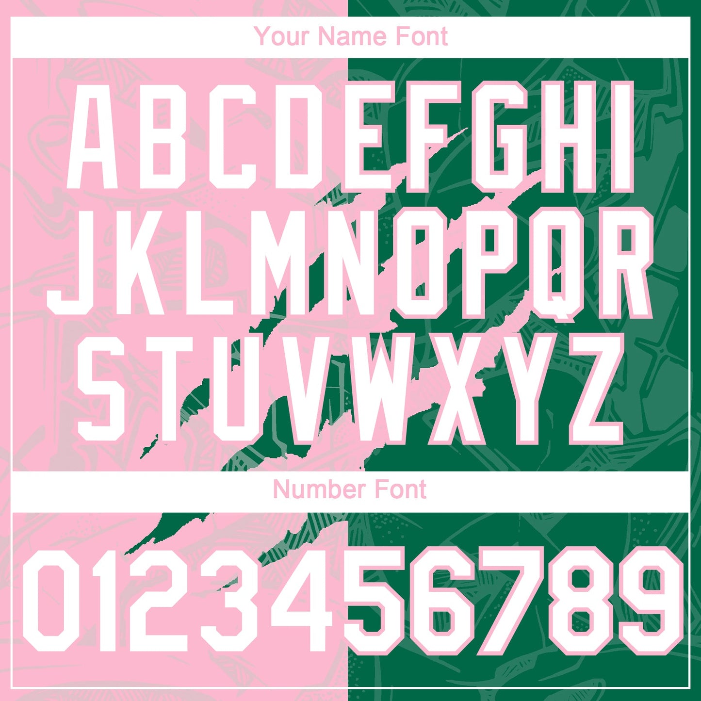 Custom Graffiti Pattern White Kelly Green-Light Pink 3D Scratch Authentic Baseball Jersey - Sky-Custom