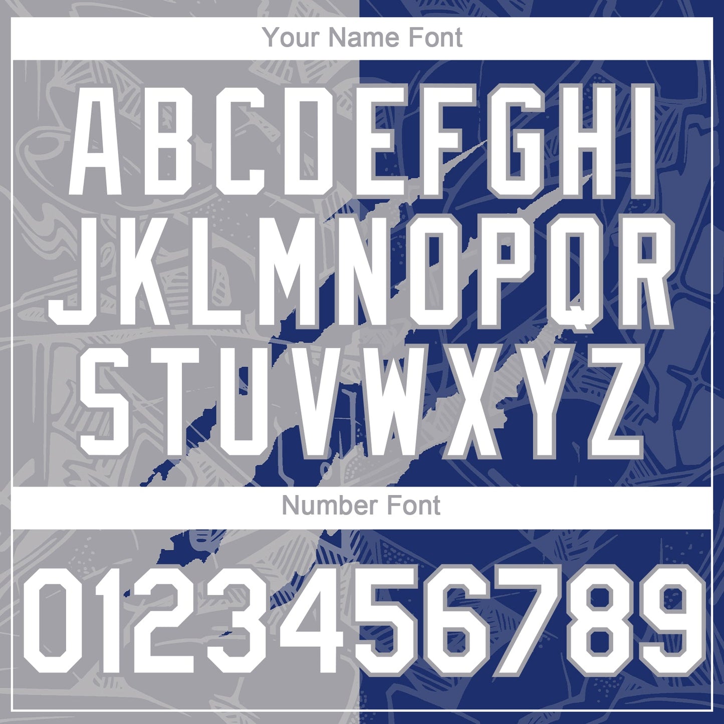 Custom Graffiti Pattern White Royal-Gray 3D Scratch Authentic Baseball Jersey - Sky-Custom