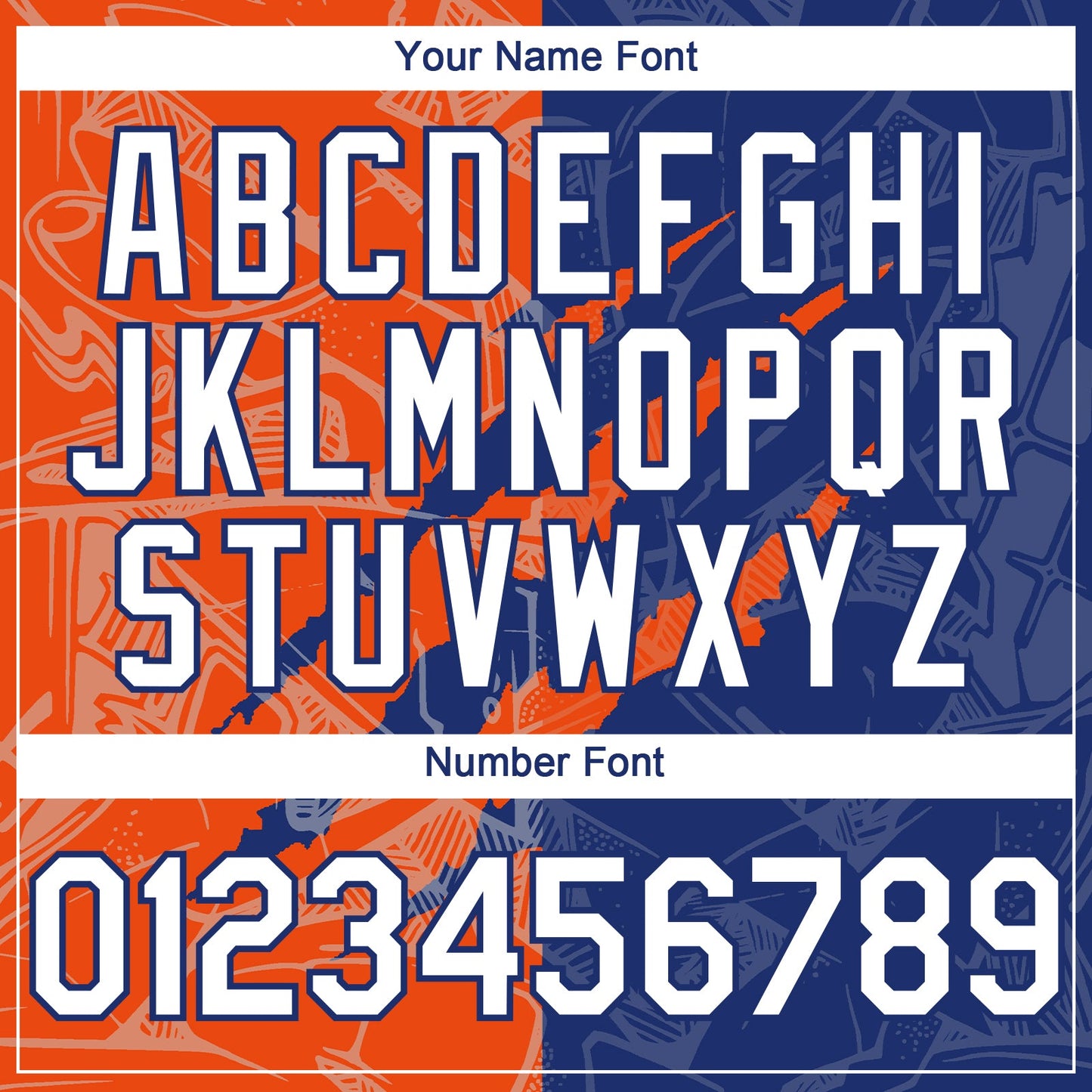 Custom Graffiti Pattern White Royal-Orange 3D Scratch Authentic Baseball Jersey - Sky-Custom