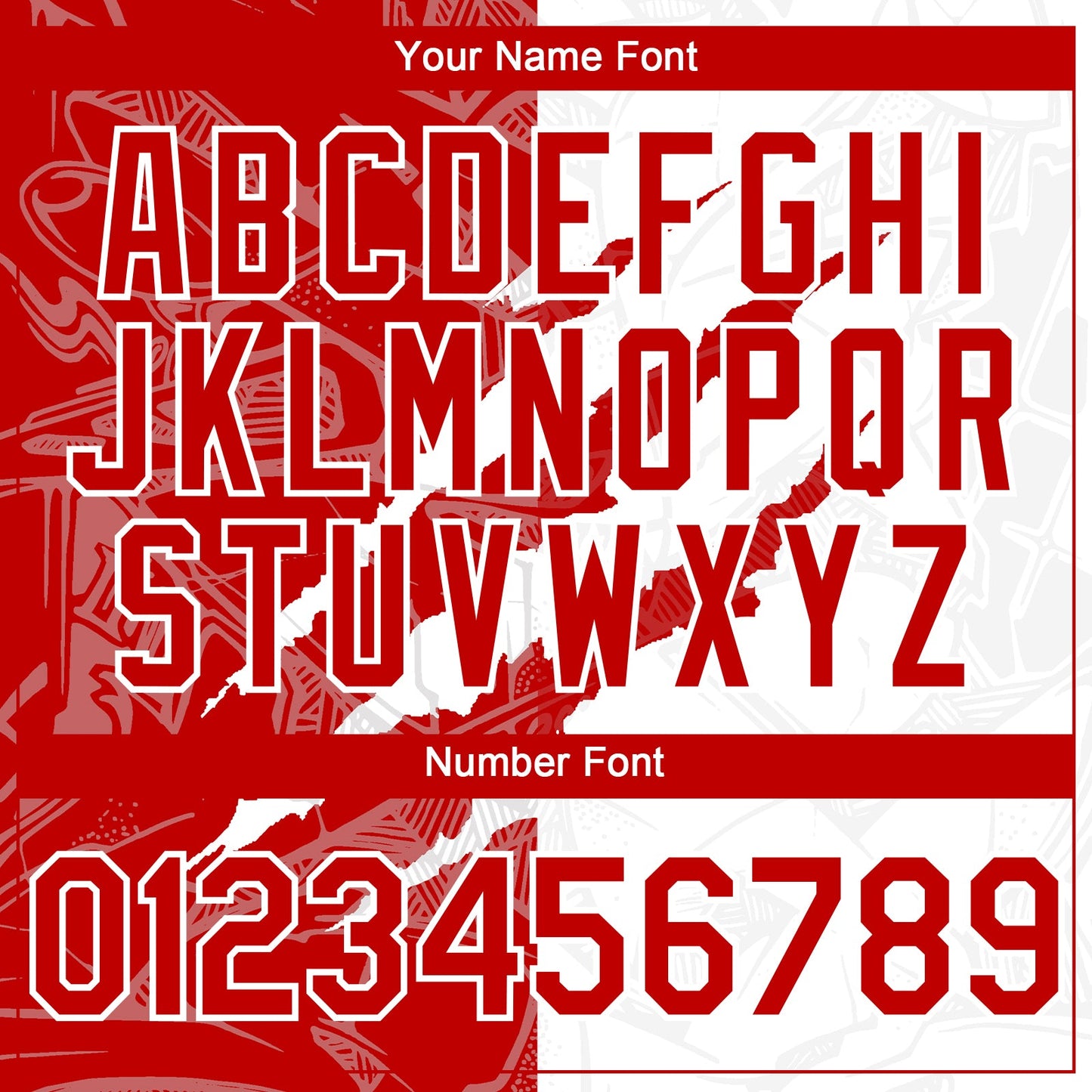 Custom Graffiti Pattern Red-White 3D Scratch Authentic Baseball Jersey - Sky-Custom