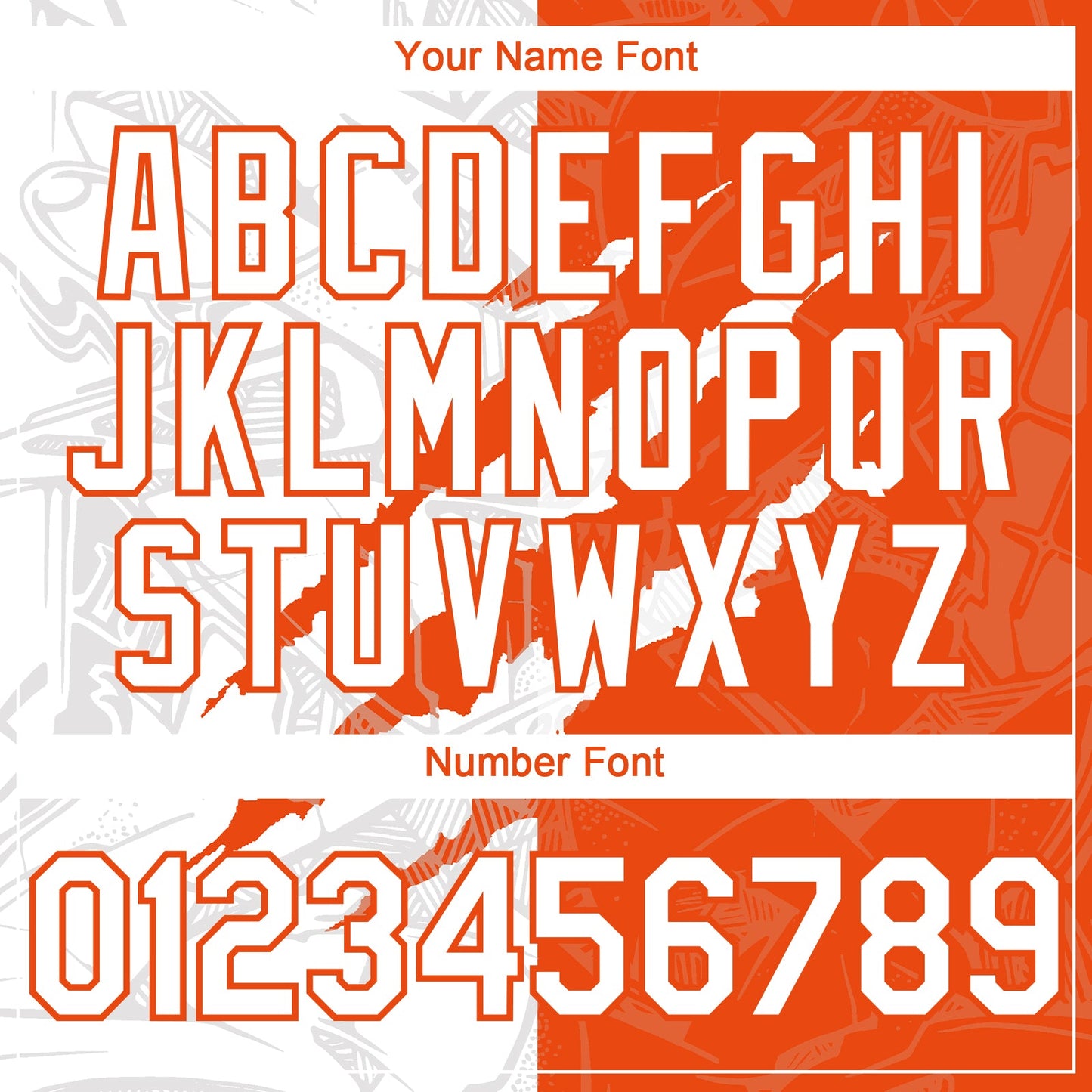 Custom Graffiti Pattern White-Orange 3D Scratch Authentic Baseball Jersey - Sky-Custom