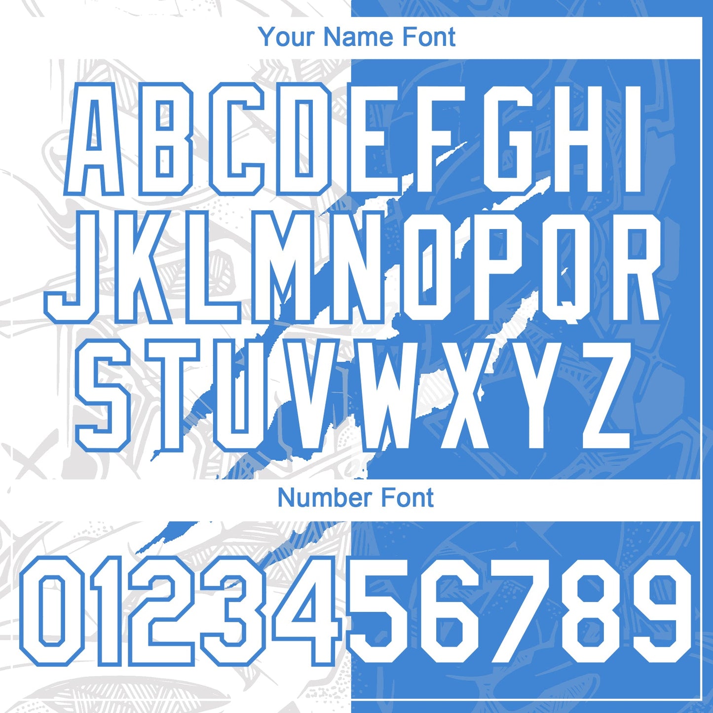 Custom Graffiti Pattern White-Electric Blue 3D Scratch Authentic Baseball Jersey - Sky-Custom