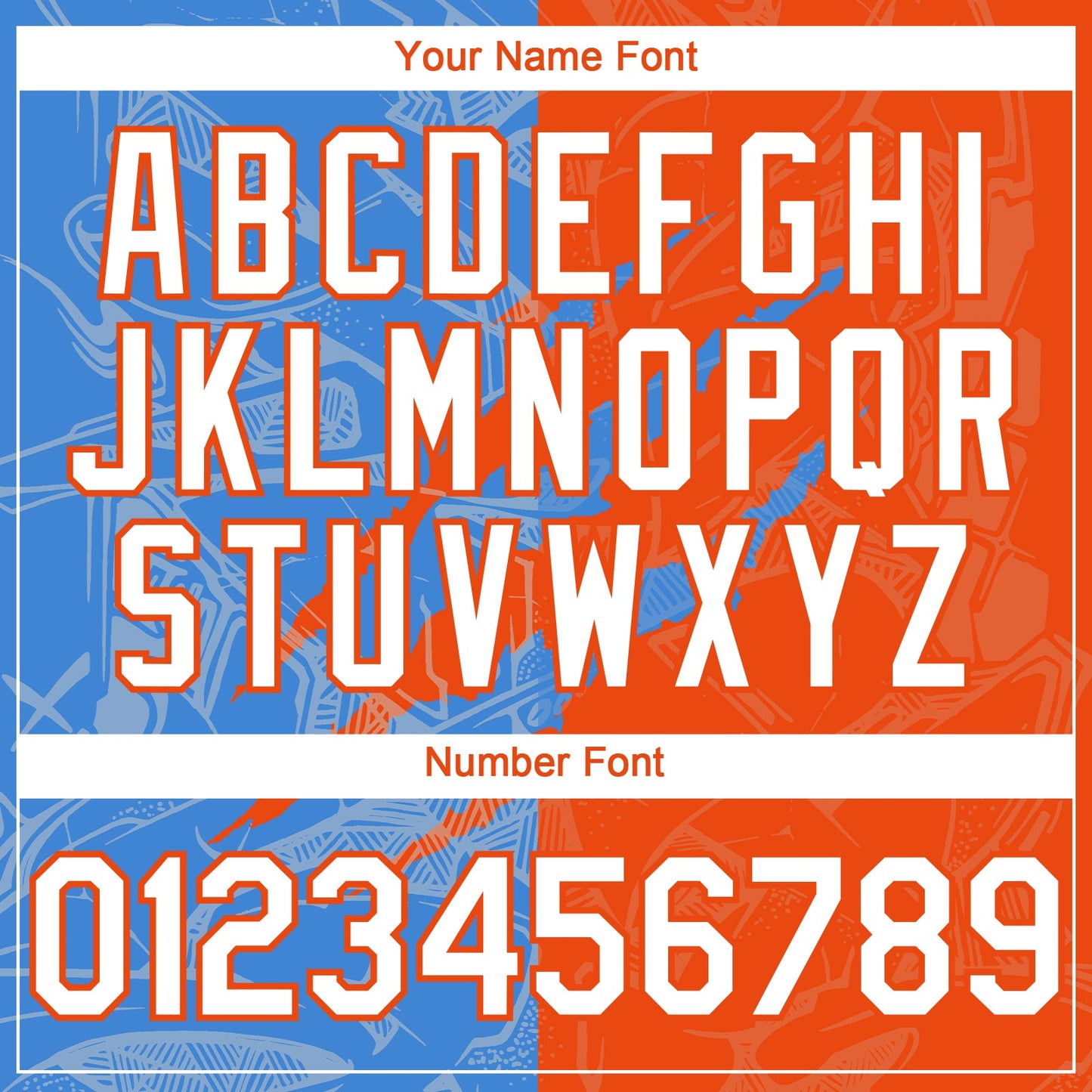 Custom Graffiti Pattern White Orange-Electric Blue 3D Scratch Authentic Baseball Jersey - Sky-Custom