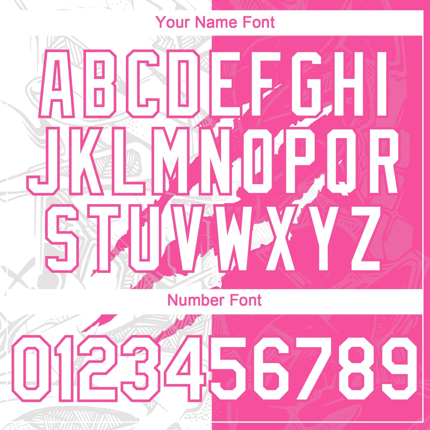 Custom Graffiti Pattern White-Pink 3D Scratch Authentic Baseball Jersey - Sky-Custom