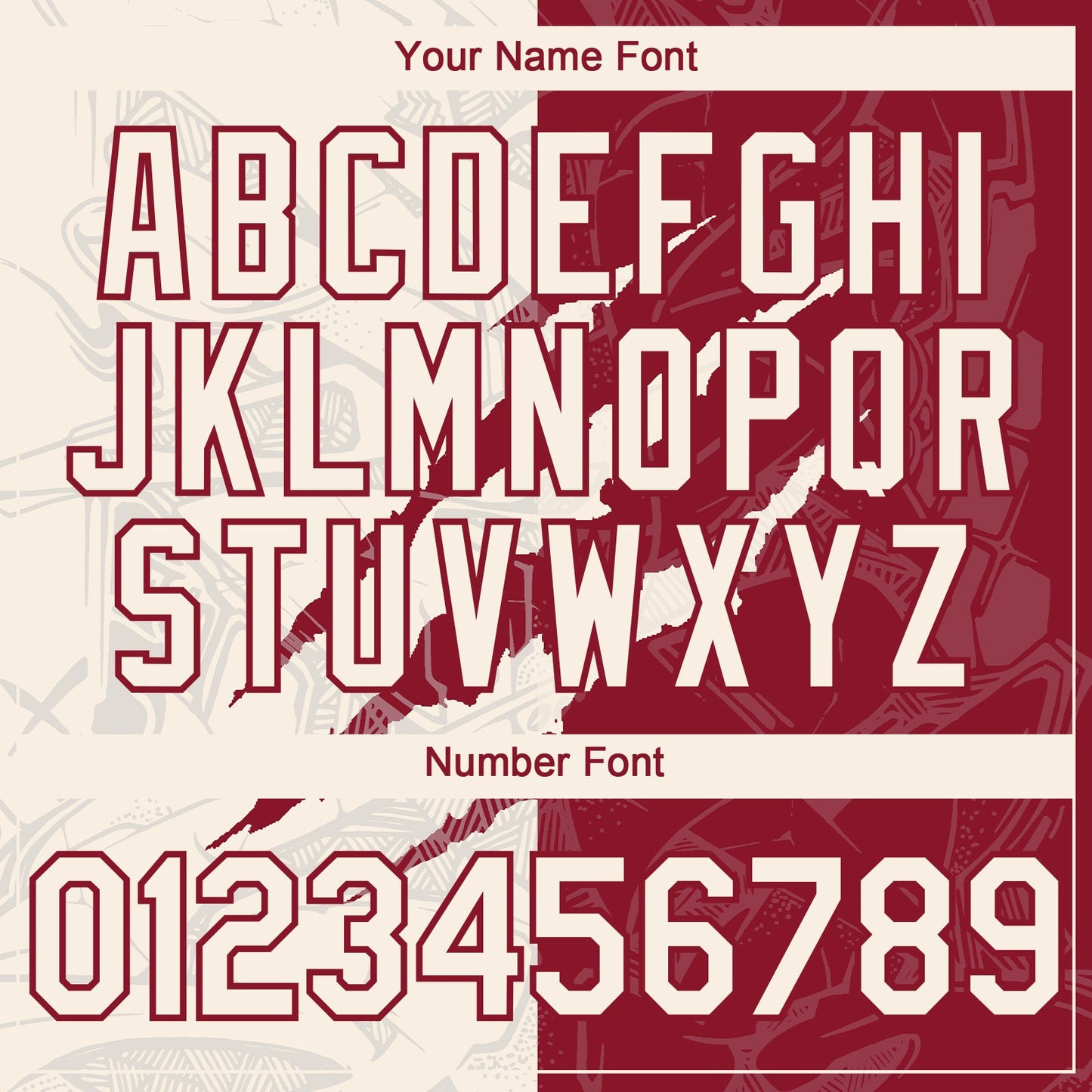 Custom Graffiti Pattern Cream-Crimson 3D Scratch Authentic Baseball Jersey - Sky-Custom