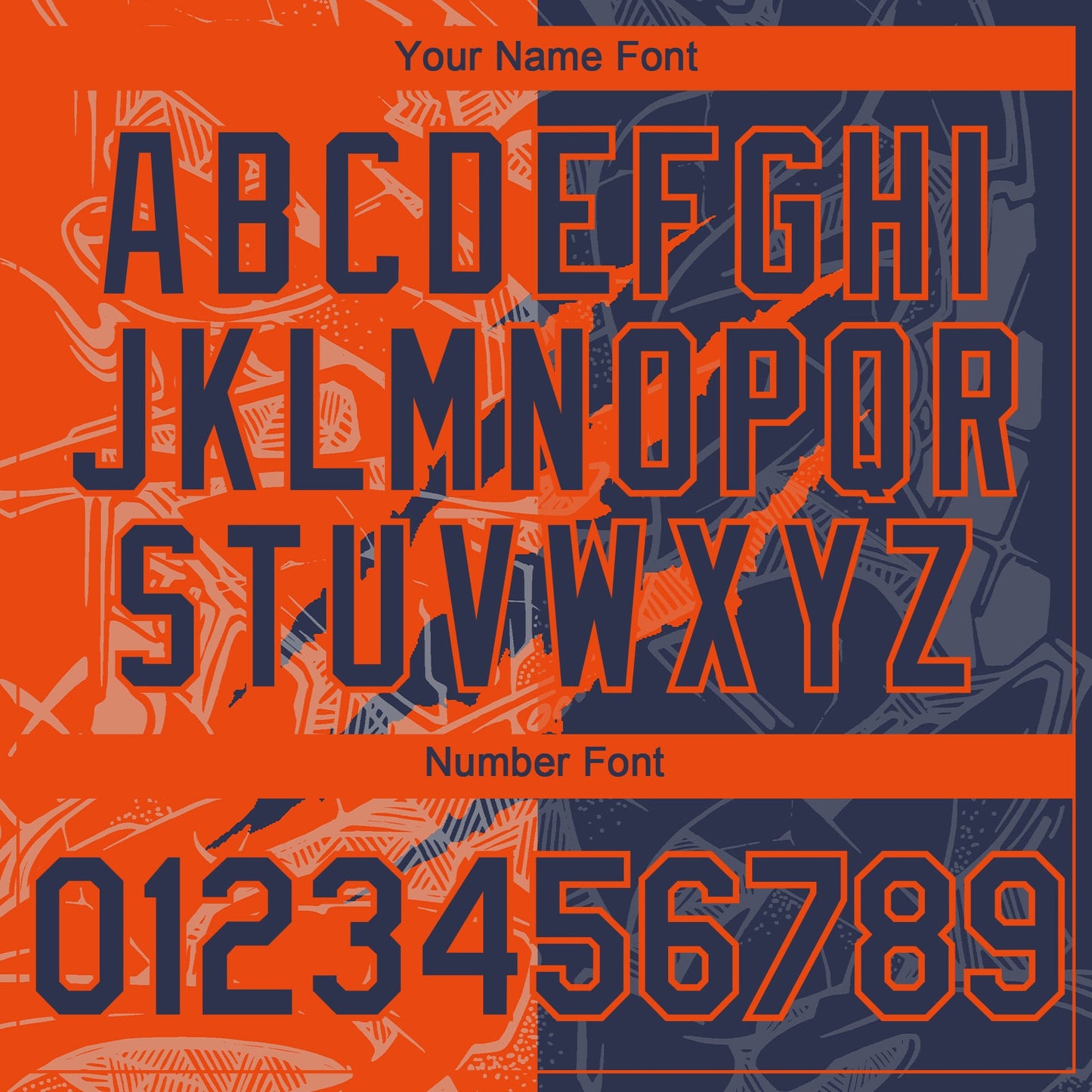 Custom Graffiti Pattern Navy-Orange 3D Scratch Authentic Baseball Jersey - Sky-Custom