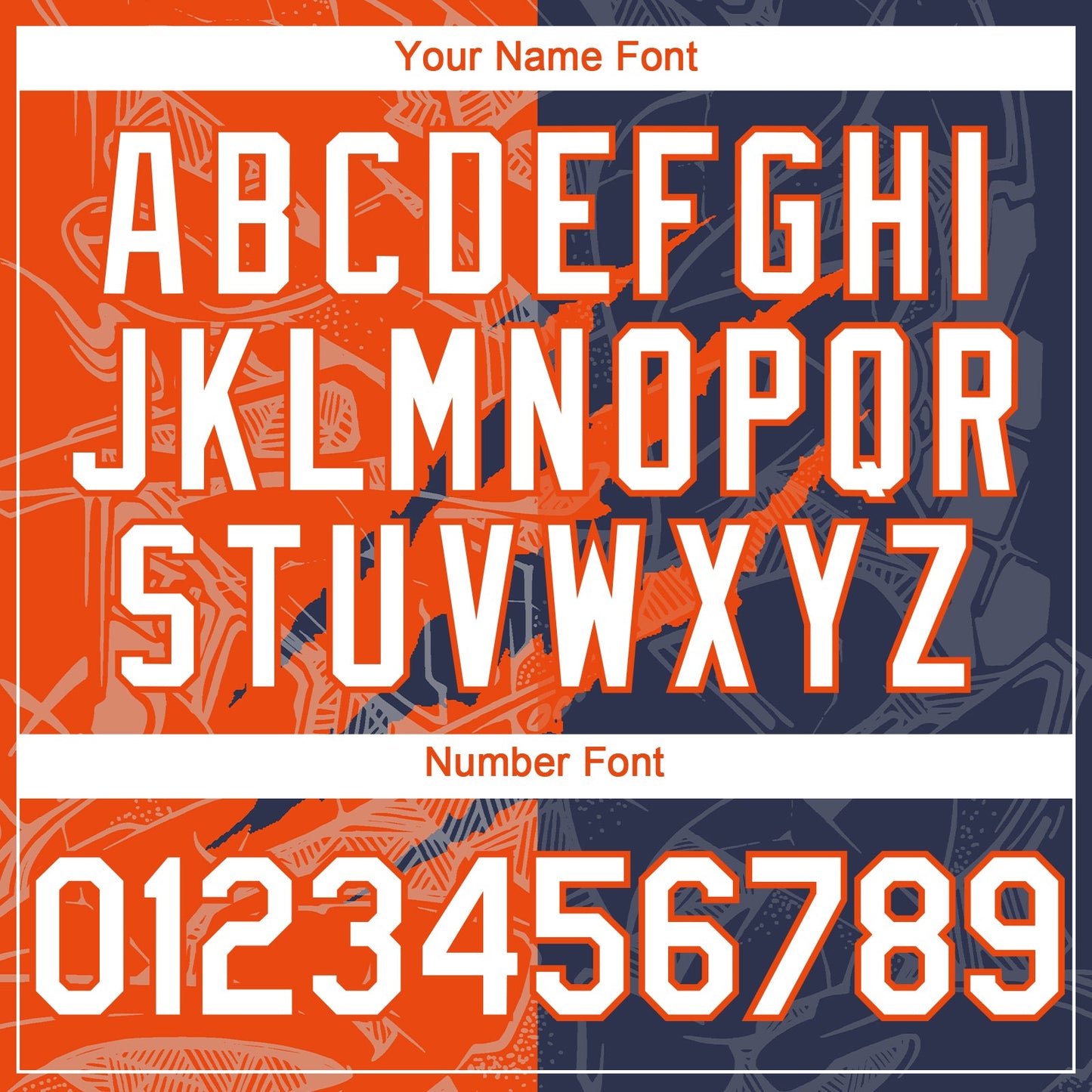 Custom Graffiti Pattern White Navy-Orange 3D Scratch Authentic Baseball Jersey - Sky-Custom