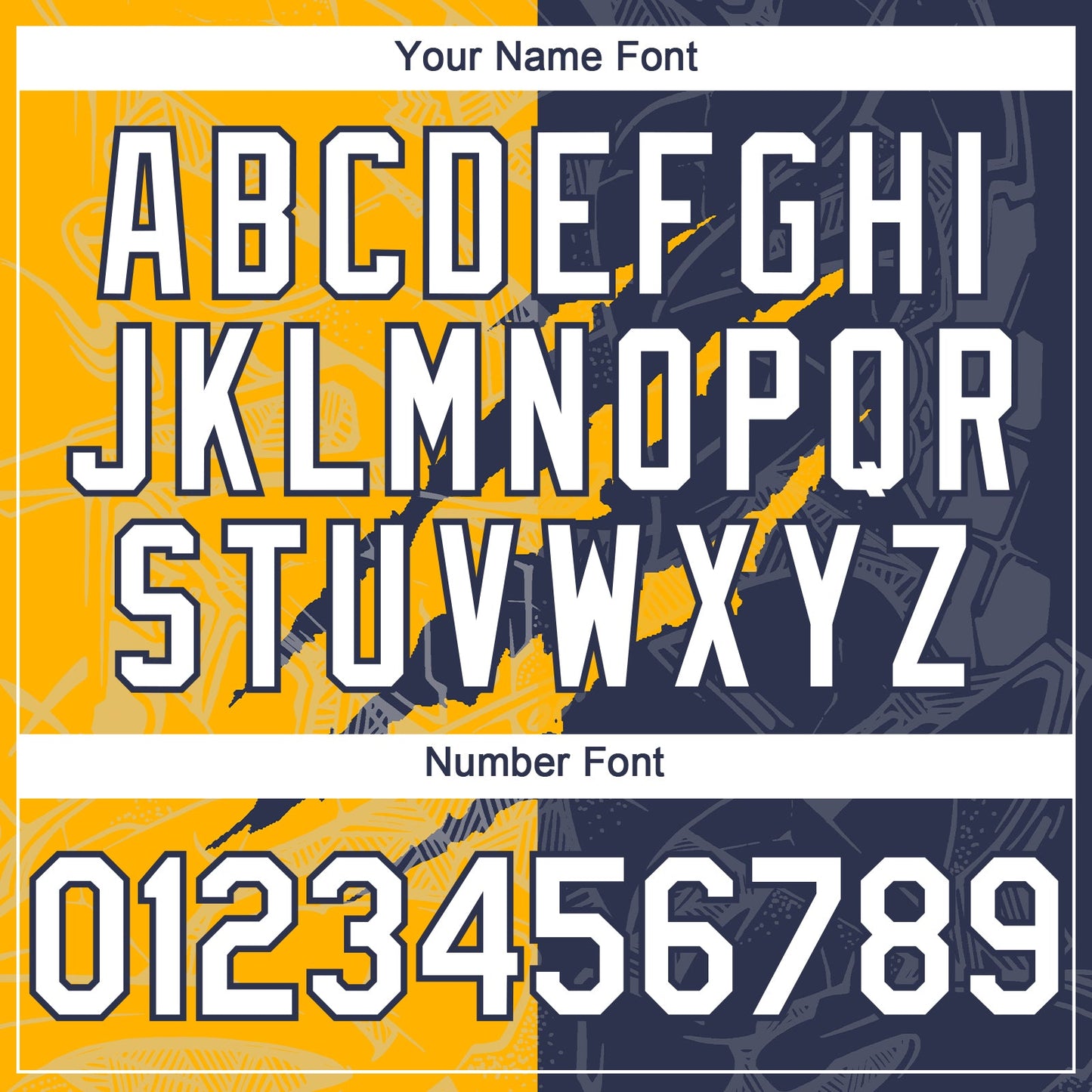 Custom Graffiti Pattern White Navy-Gold 3D Scratch Authentic Baseball Jersey - Sky-Custom