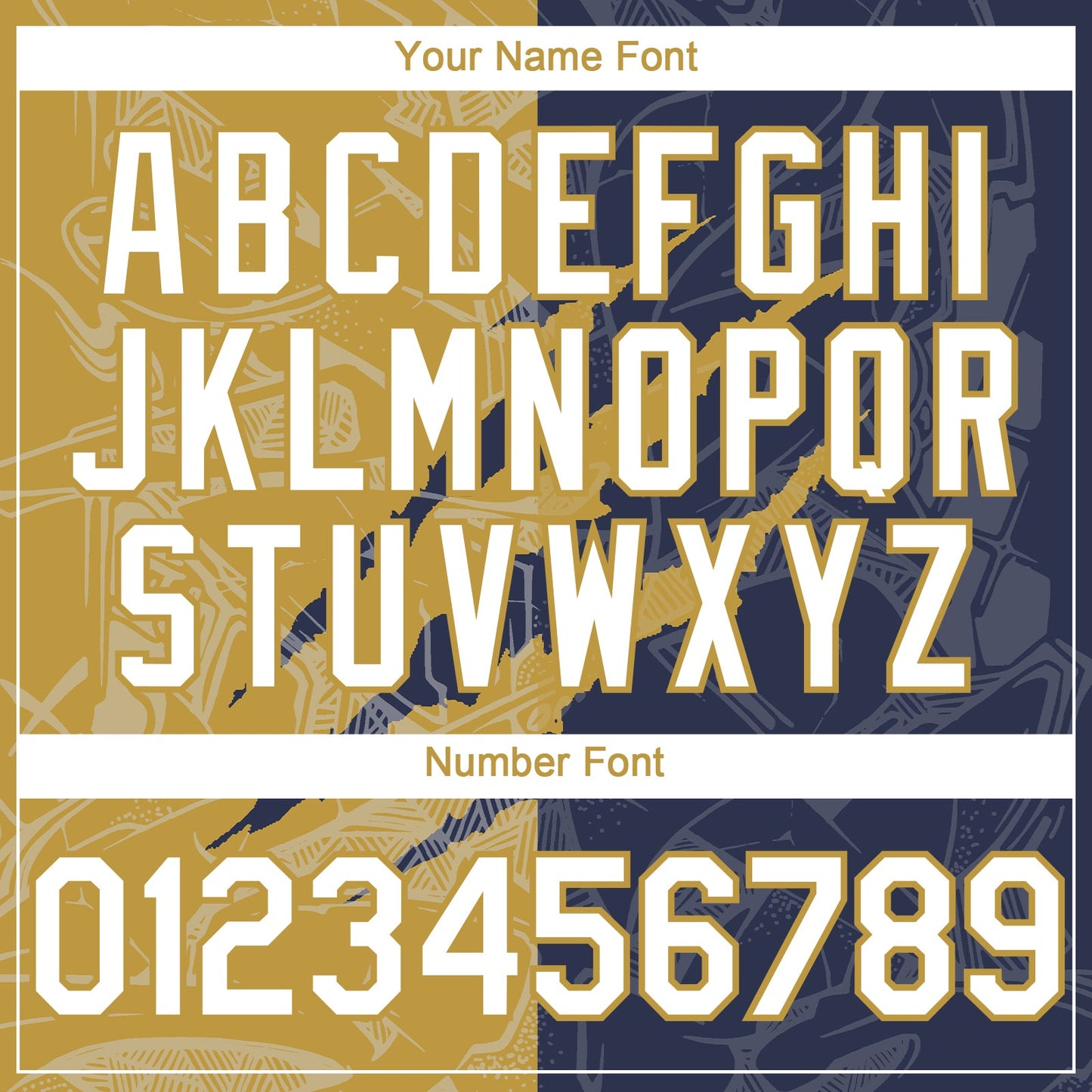 Custom Graffiti Pattern White Navy-Old Gold 3D Scratch Authentic Baseball Jersey - Sky-Custom