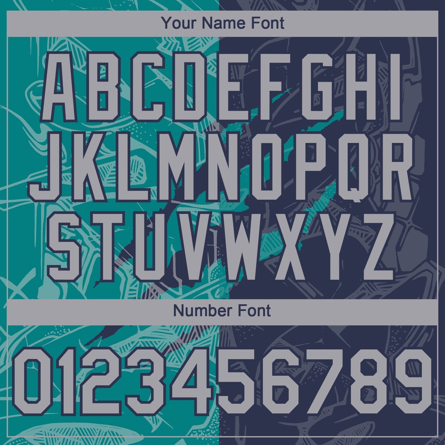 Custom Graffiti Pattern Gray Navy-Teal 3D Scratch Authentic Baseball Jersey - Sky-Custom