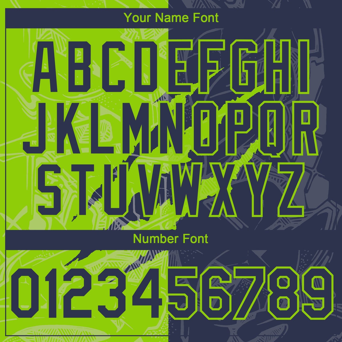 Custom Graffiti Pattern Navy-Neon Green 3D Scratch Authentic Baseball Jersey - Sky-Custom