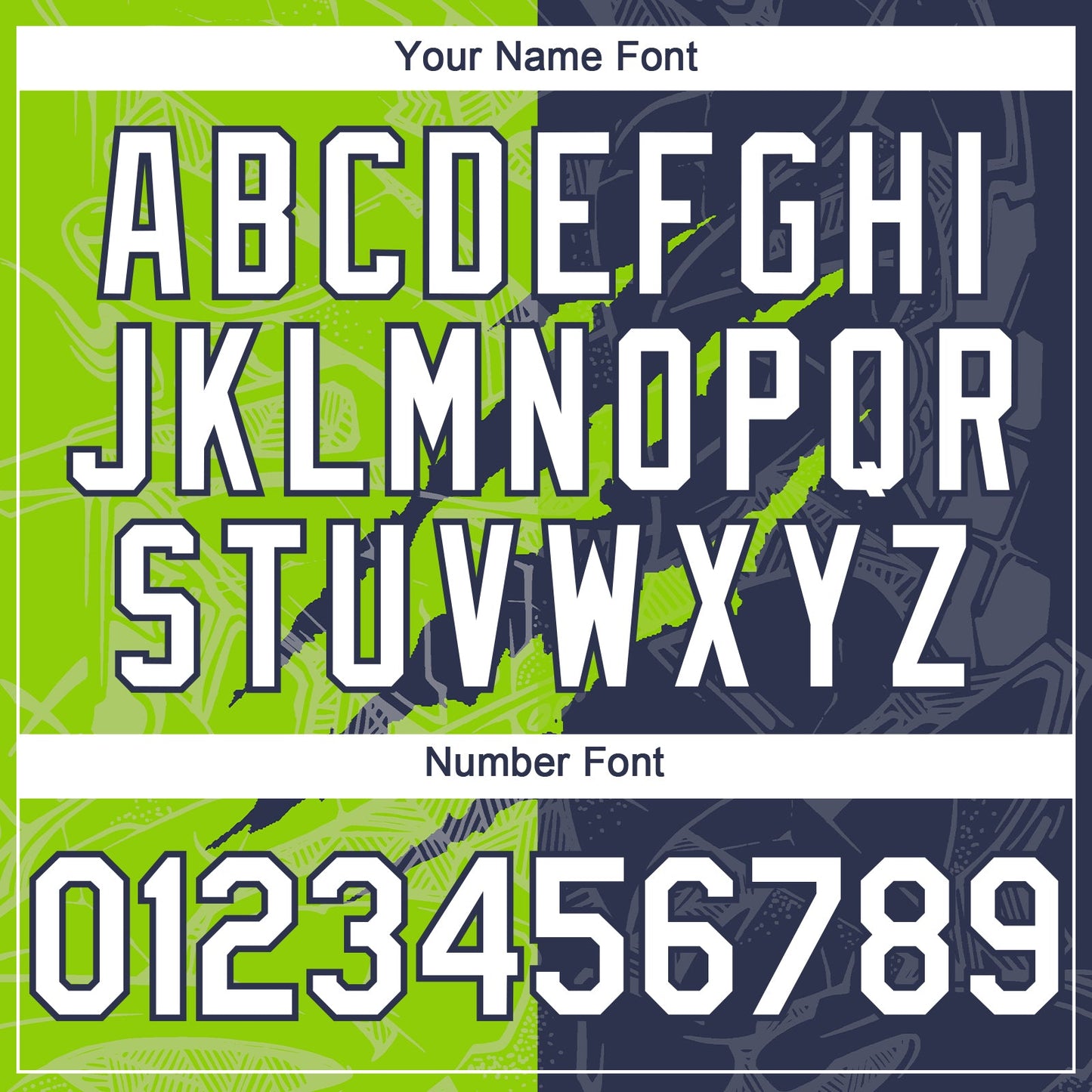 Custom Graffiti Pattern White Navy-Neon Green 3D Scratch Authentic Baseball Jersey - Sky-Custom