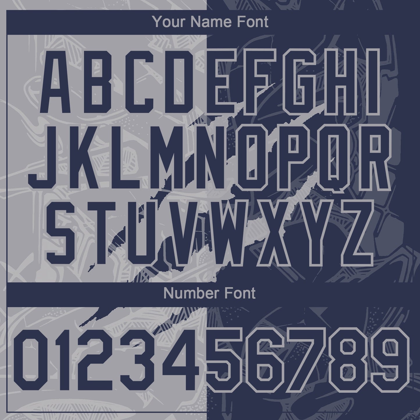 Custom Graffiti Pattern Navy-Gray 3D Scratch Authentic Baseball Jersey - Sky-Custom