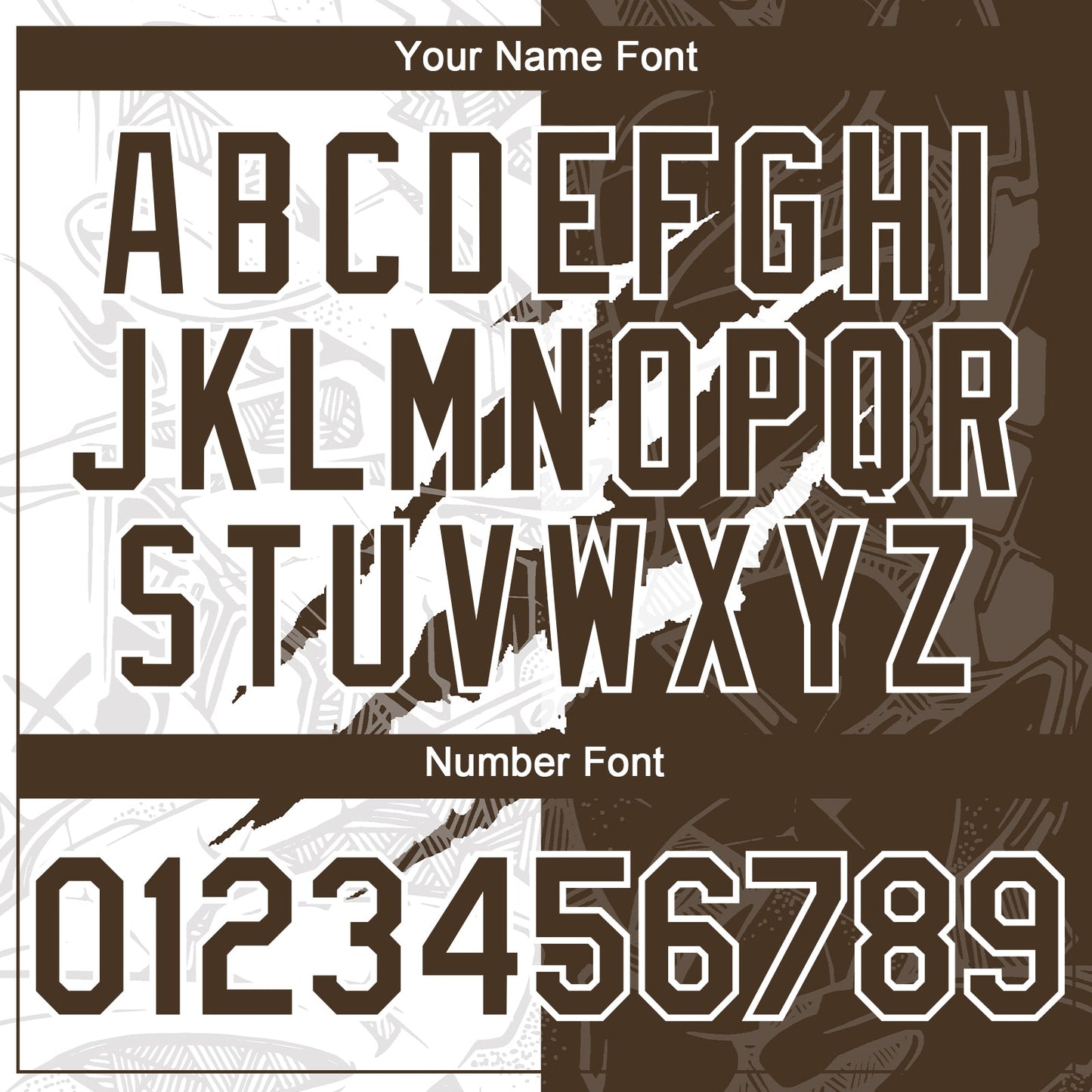 Custom Graffiti Pattern Brown-White 3D Scratch Authentic Baseball Jersey - Sky-Custom