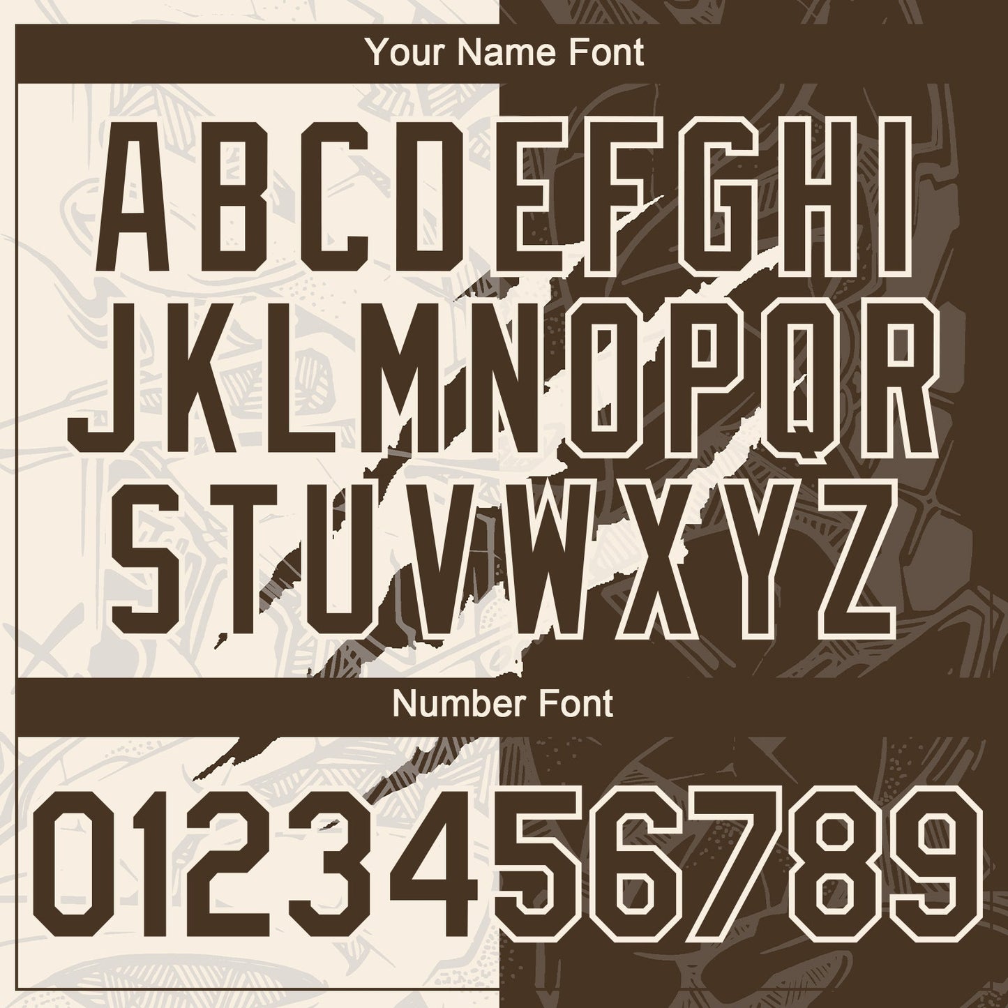 Custom Graffiti Pattern Brown-Cream 3D Scratch Authentic Baseball Jersey - Sky-Custom