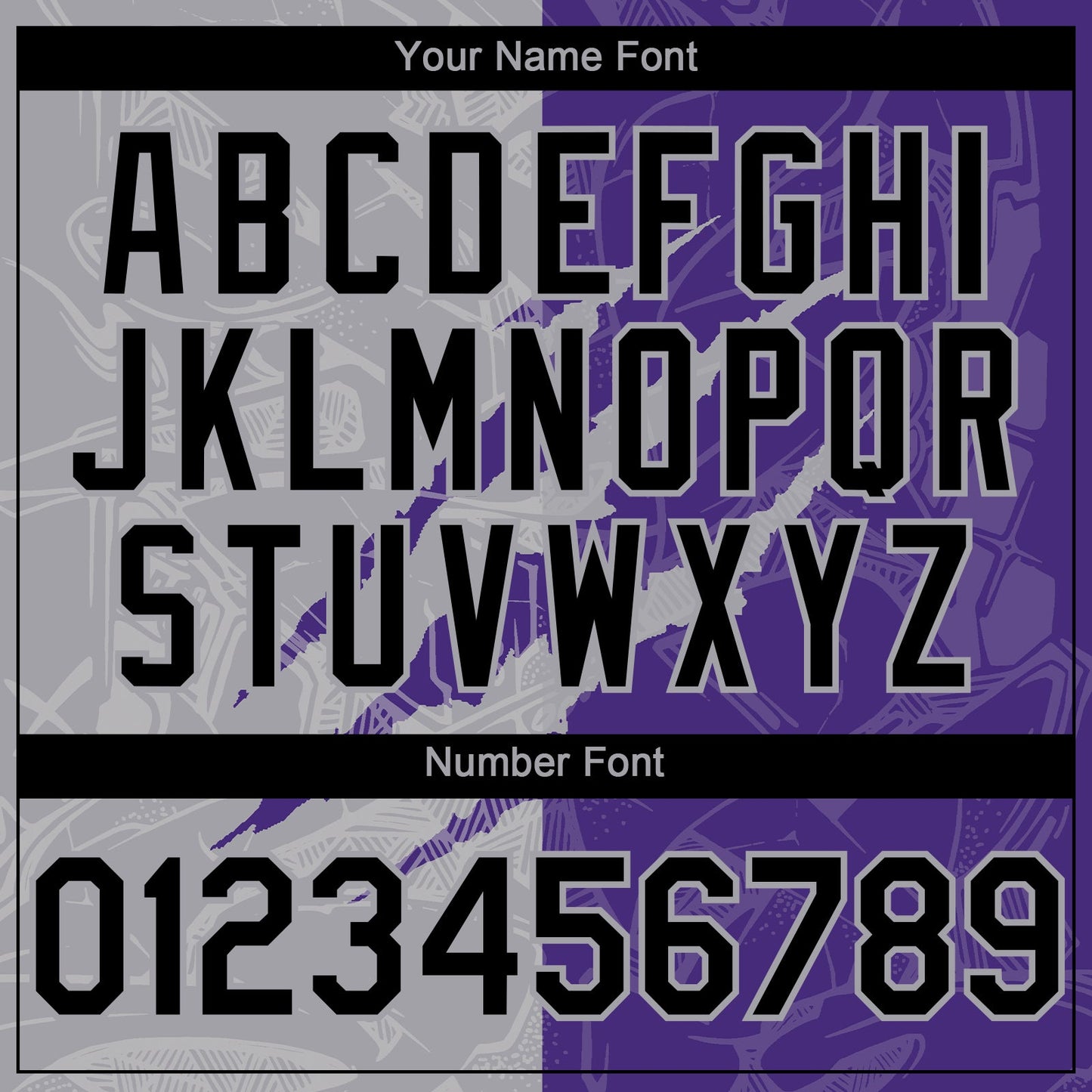 Custom Graffiti Pattern Black Purple-Gray 3D Scratch Authentic Baseball Jersey - Sky-Custom