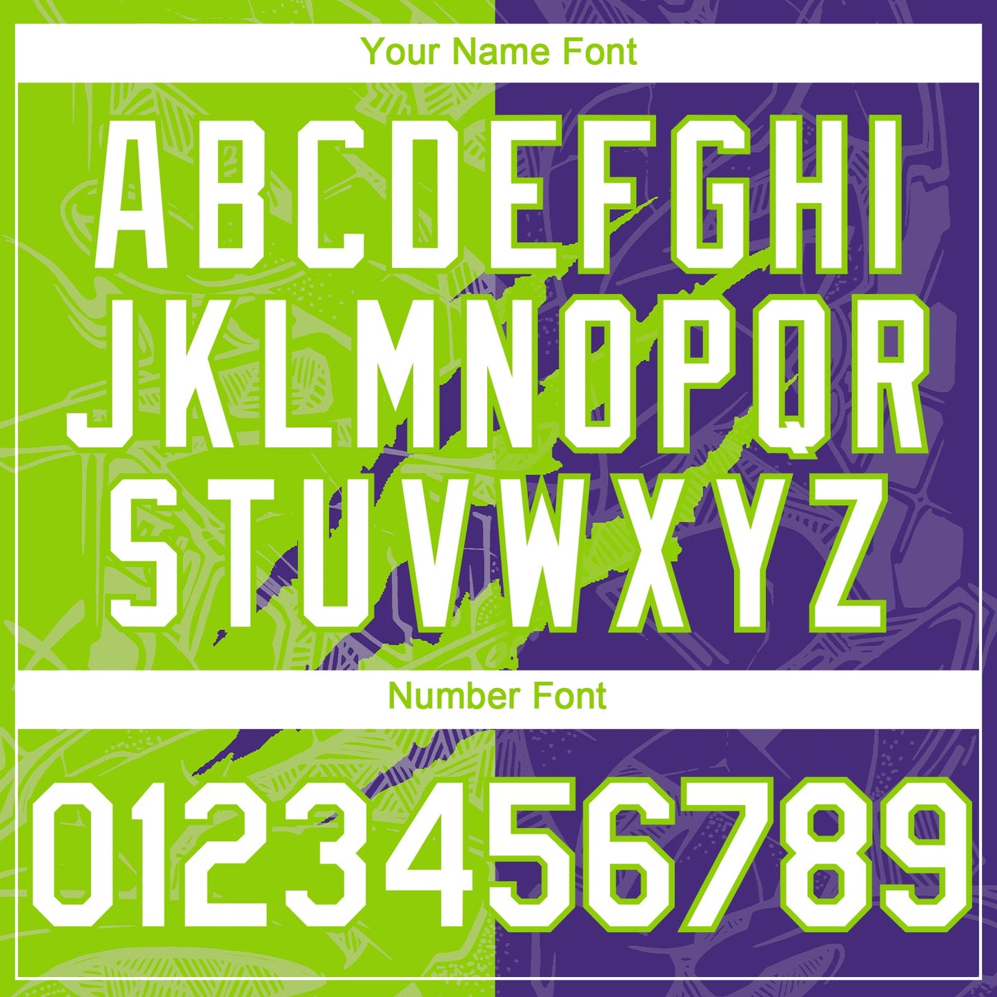 Custom Graffiti Pattern White Purple-Neon Green 3D Scratch Authentic Baseball Jersey - Sky-Custom