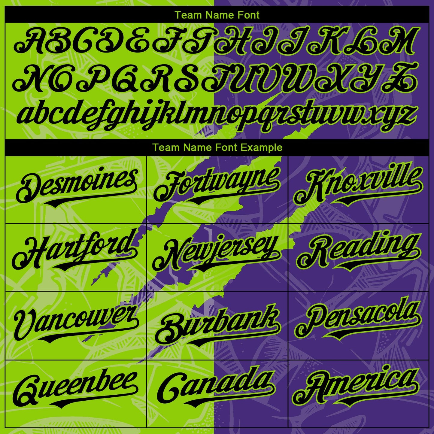 Custom Graffiti Pattern Black Purple-Neon Green 3D Scratch Authentic Baseball Jersey - Sky-Custom