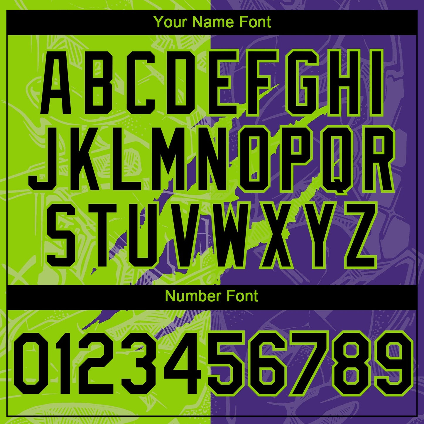 Custom Graffiti Pattern Black Purple-Neon Green 3D Scratch Authentic Baseball Jersey - Sky-Custom