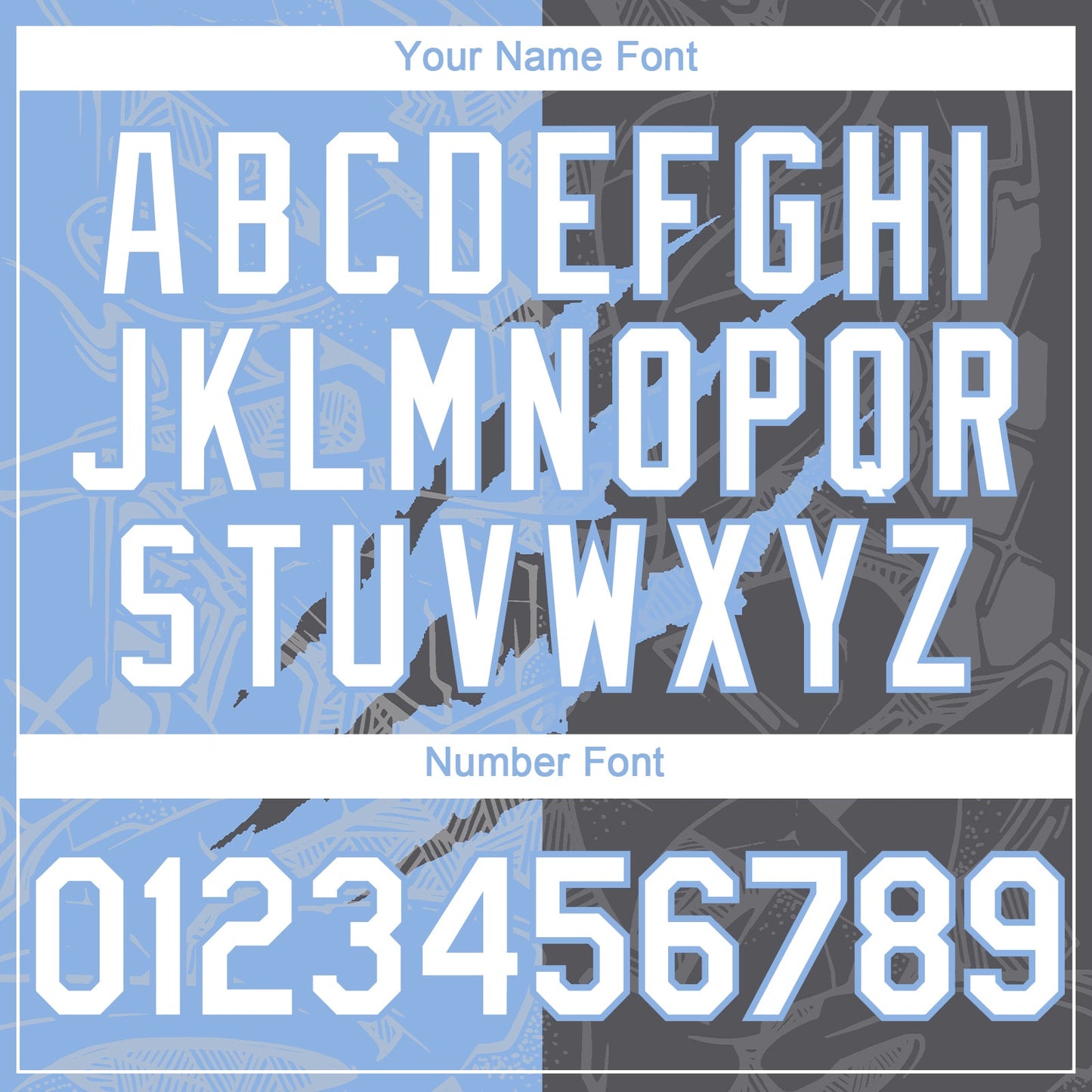 Custom Graffiti Pattern White Steel Gray-Light Blue 3D Scratch Authentic Baseball Jersey - Sky-Custom