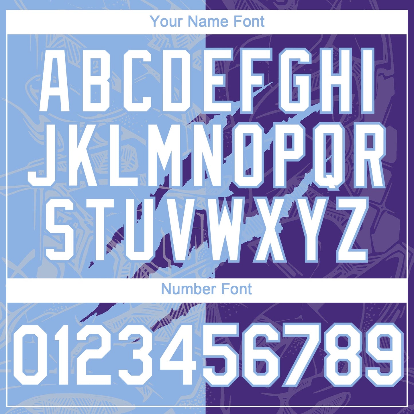 Custom Graffiti Pattern White Purple-Light Blue 3D Scratch Authentic Baseball Jersey - Sky-Custom