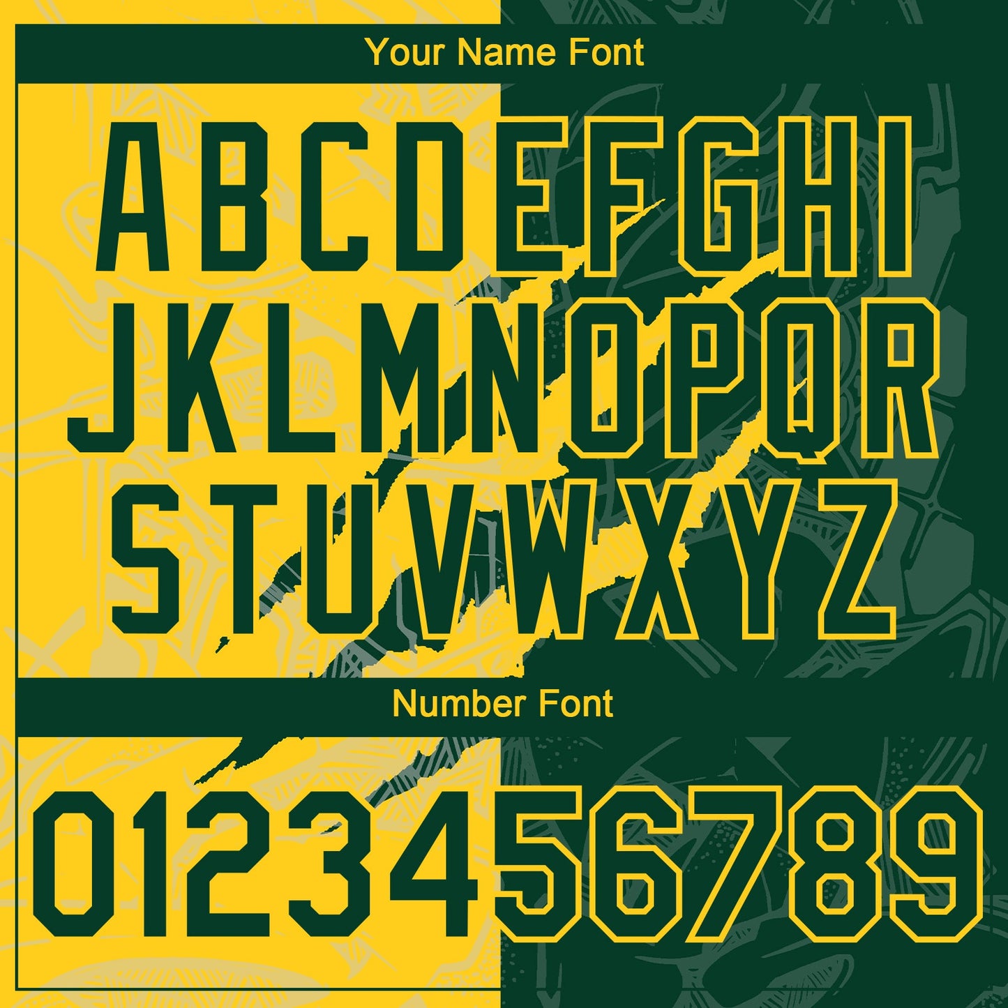 Custom Graffiti Pattern Green-Yellow 3D Scratch Authentic Baseball Jersey - Sky-Custom