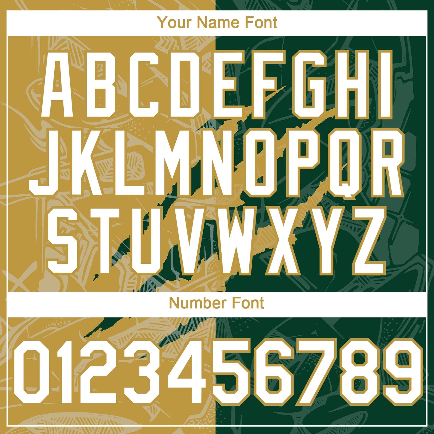 Custom Graffiti Pattern White Green-Old Gold 3D Scratch Authentic Baseball Jersey - Sky-Custom