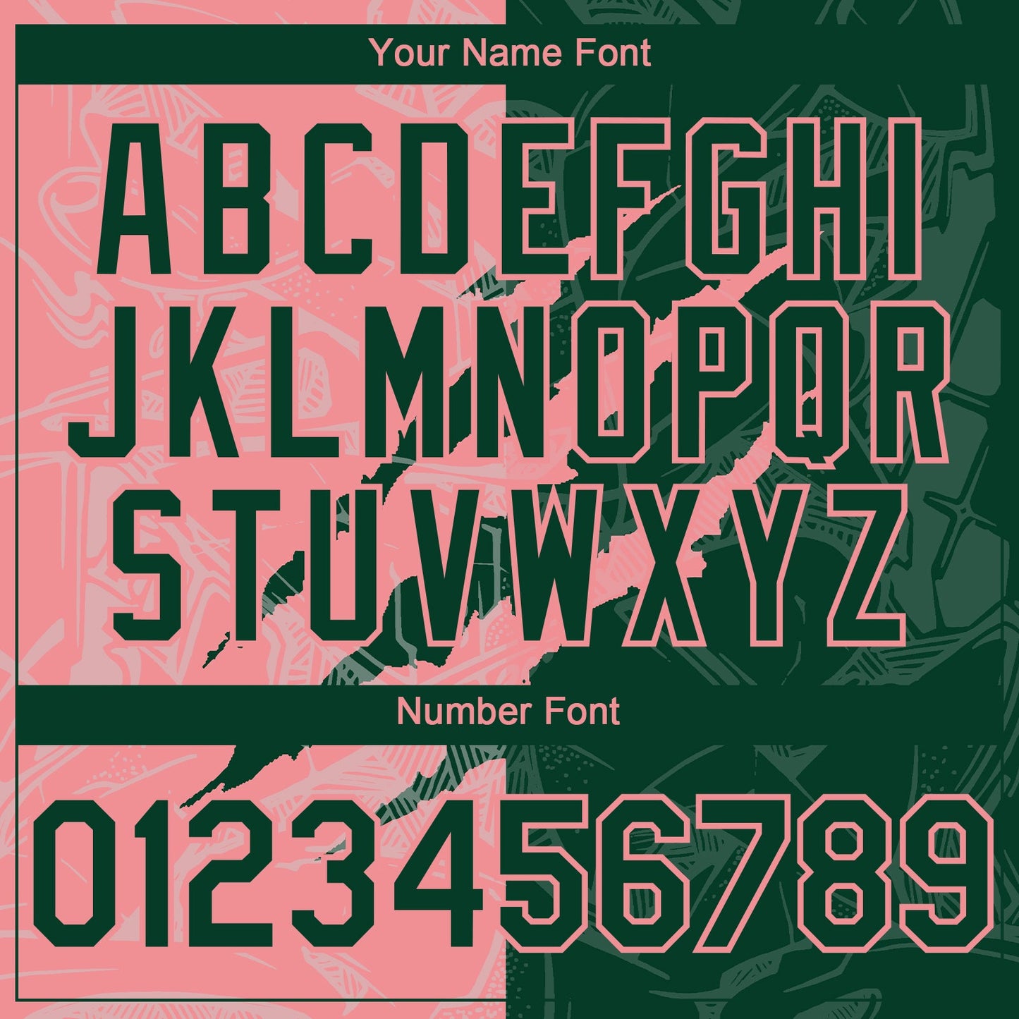 Custom Graffiti Pattern Green-Medium Pink 3D Scratch Authentic Baseball Jersey - Sky-Custom