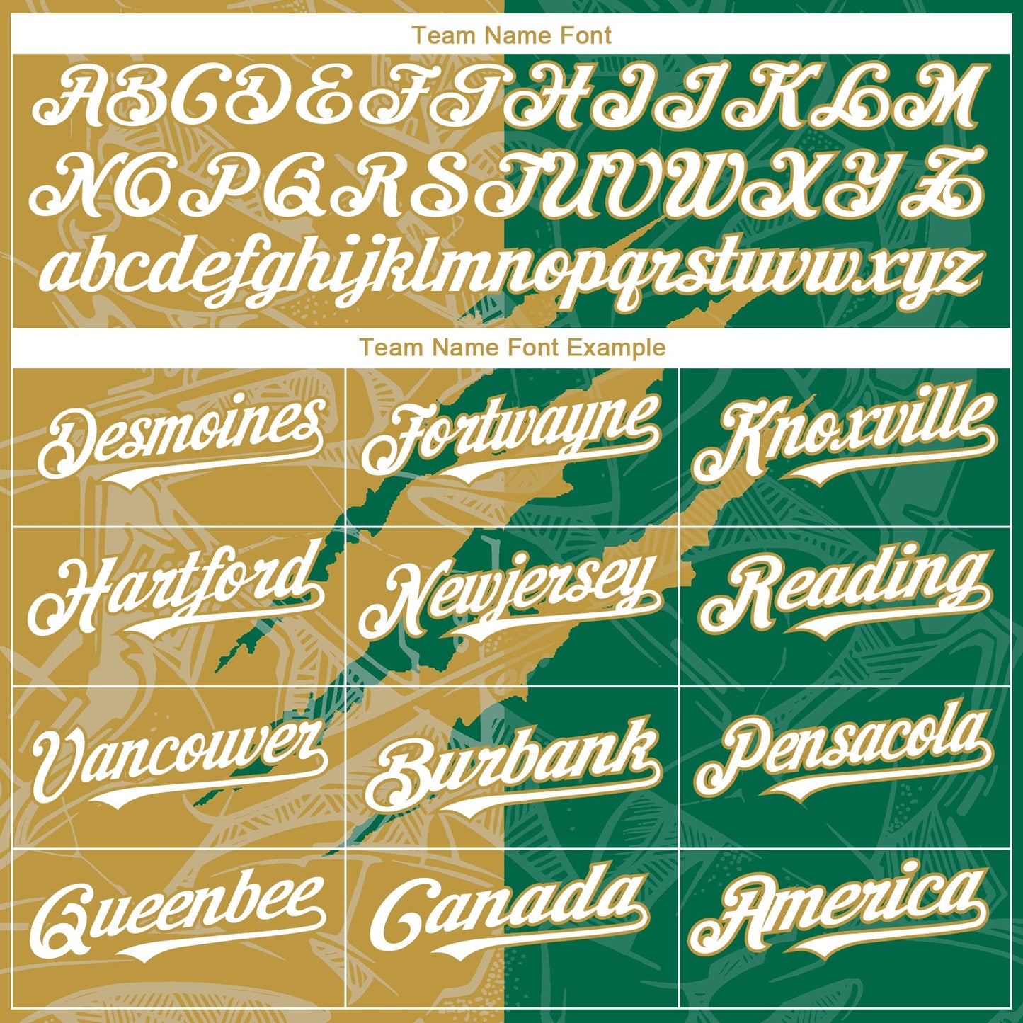 Custom Graffiti Pattern White Kelly Green-Old Gold 3D Scratch Authentic Baseball Jersey - Sky-Custom