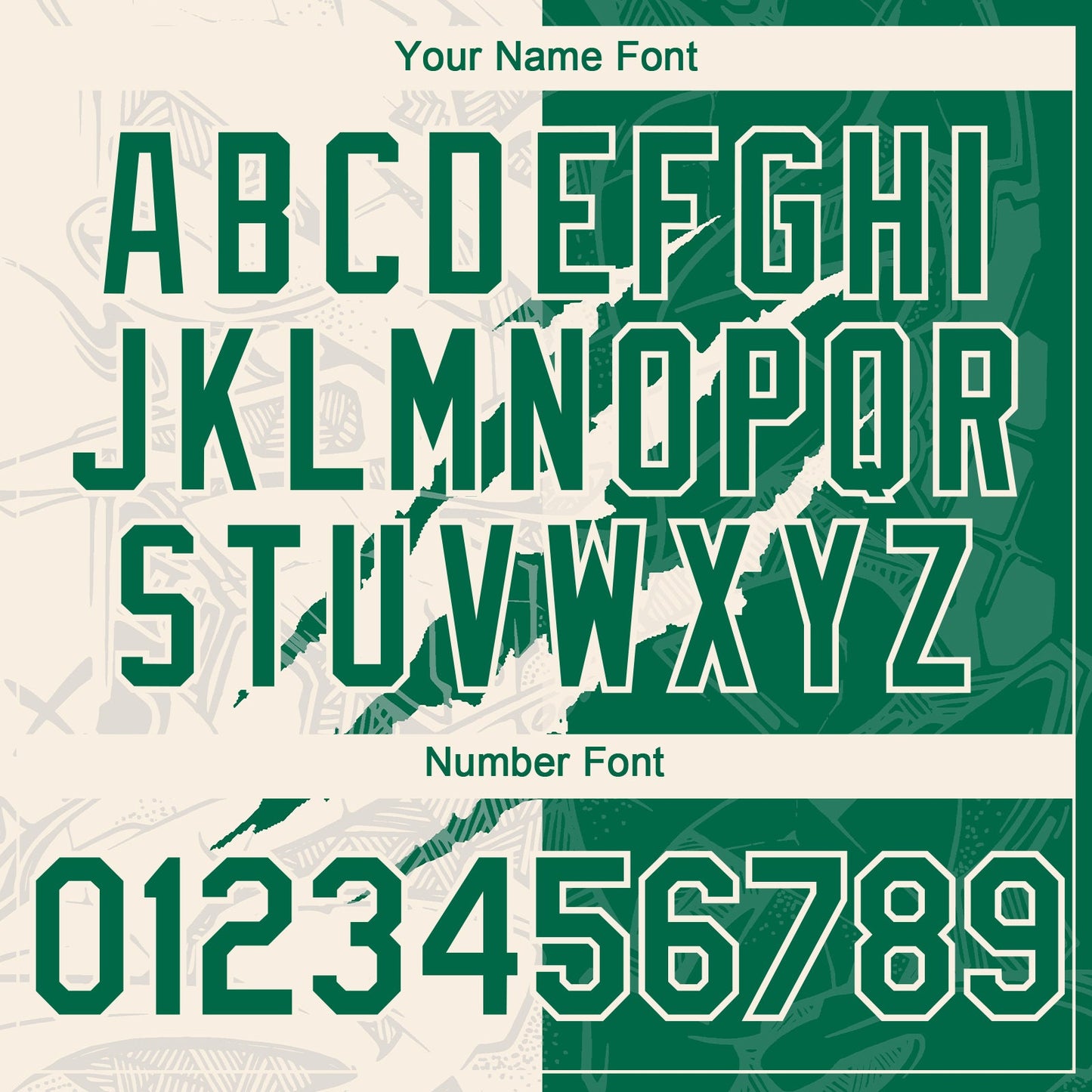 Custom Graffiti Pattern Kelly Green-Cream 3D Scratch Authentic Baseball Jersey - Sky-Custom