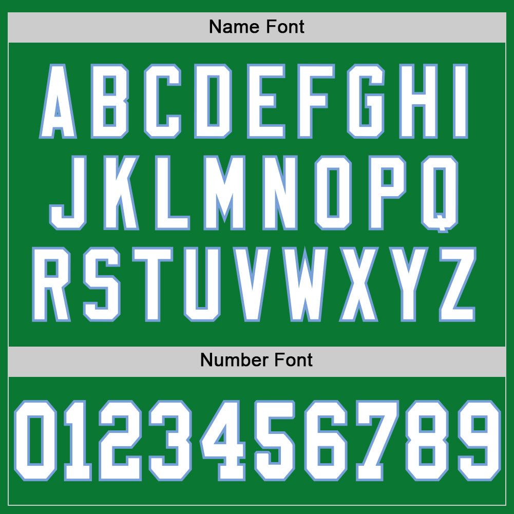 Custom Grass Green White-Light Blue Mesh Authentic Throwback Football Jersey - Sky-Custom