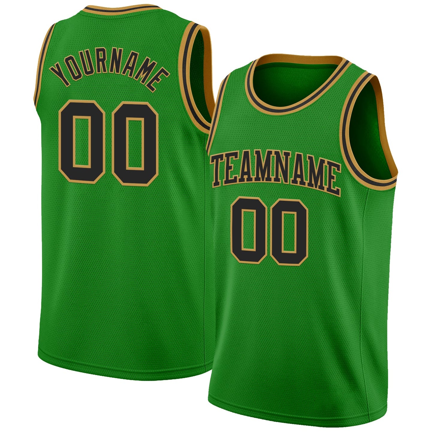 Custom Grass Green Black-Old Gold Authentic Basketball Jersey - Sky-Custom